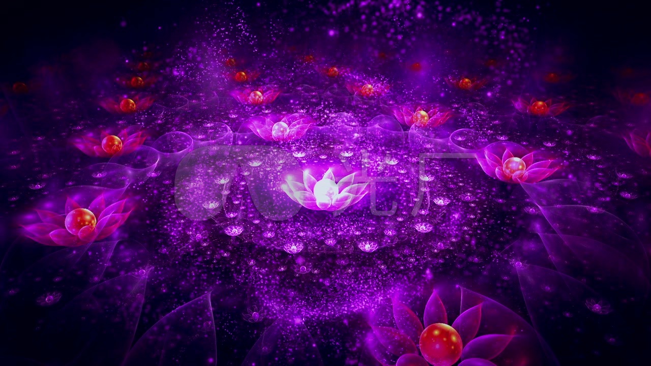 紫色浪漫唯美粒子莲花