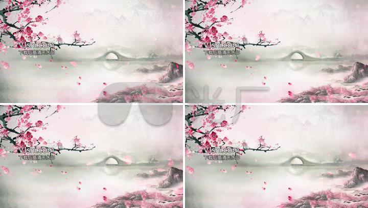 中国风水墨桃花