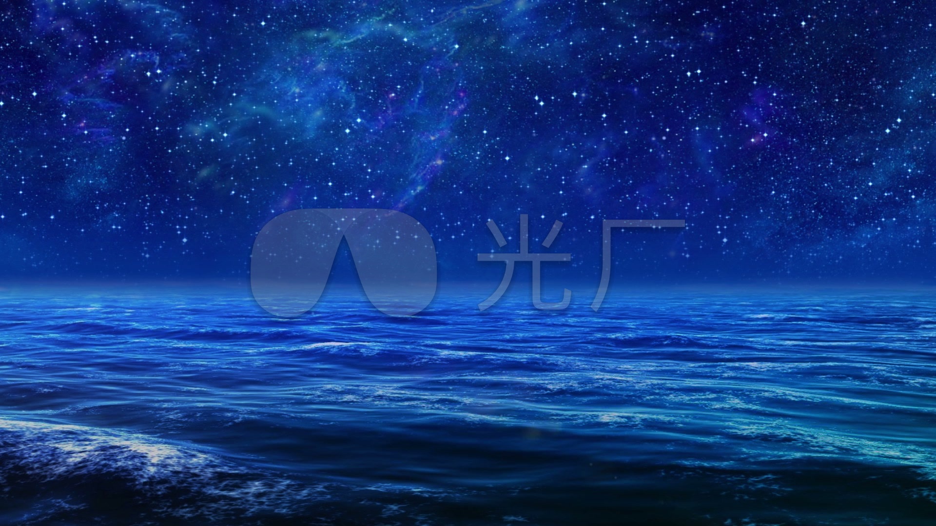 大海 海洋 海浪 星空背景