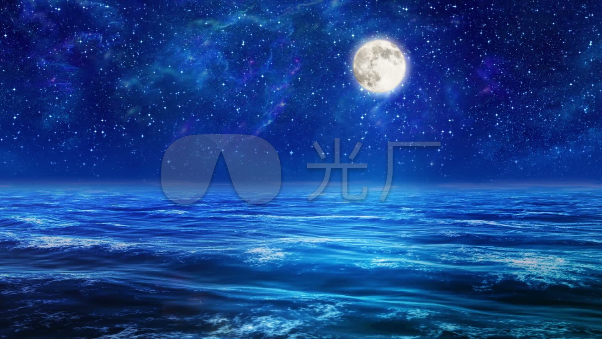 海上月亮大海星空海洋海浪_1920x1080_高清视频素材