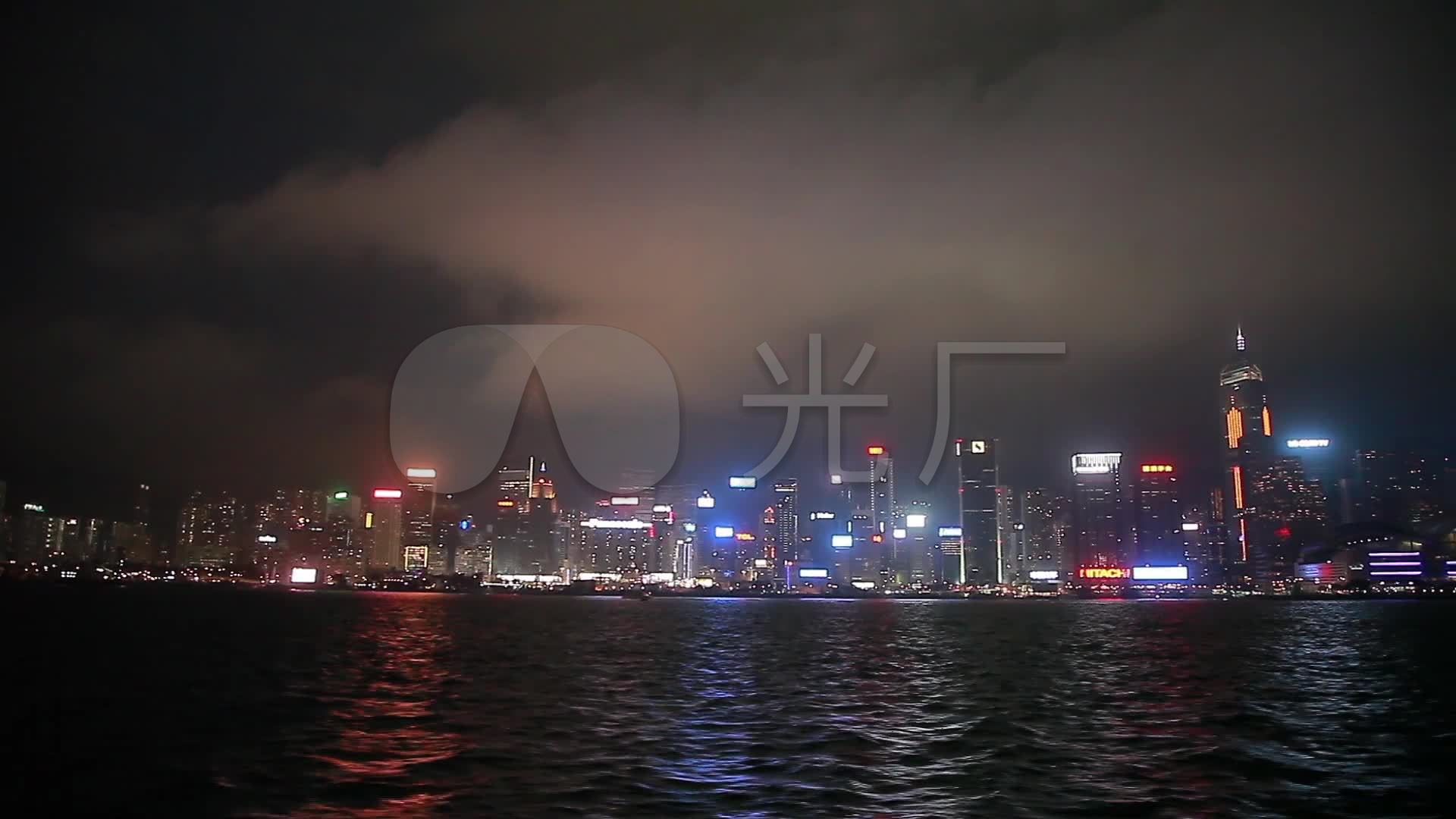 夜景海边 香港 星光大道