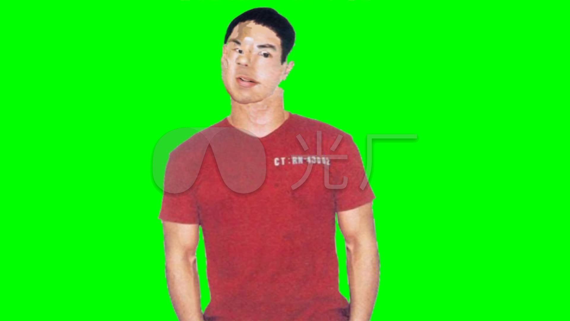 搞笑红衣男 绿幕 绿屏抠像素材