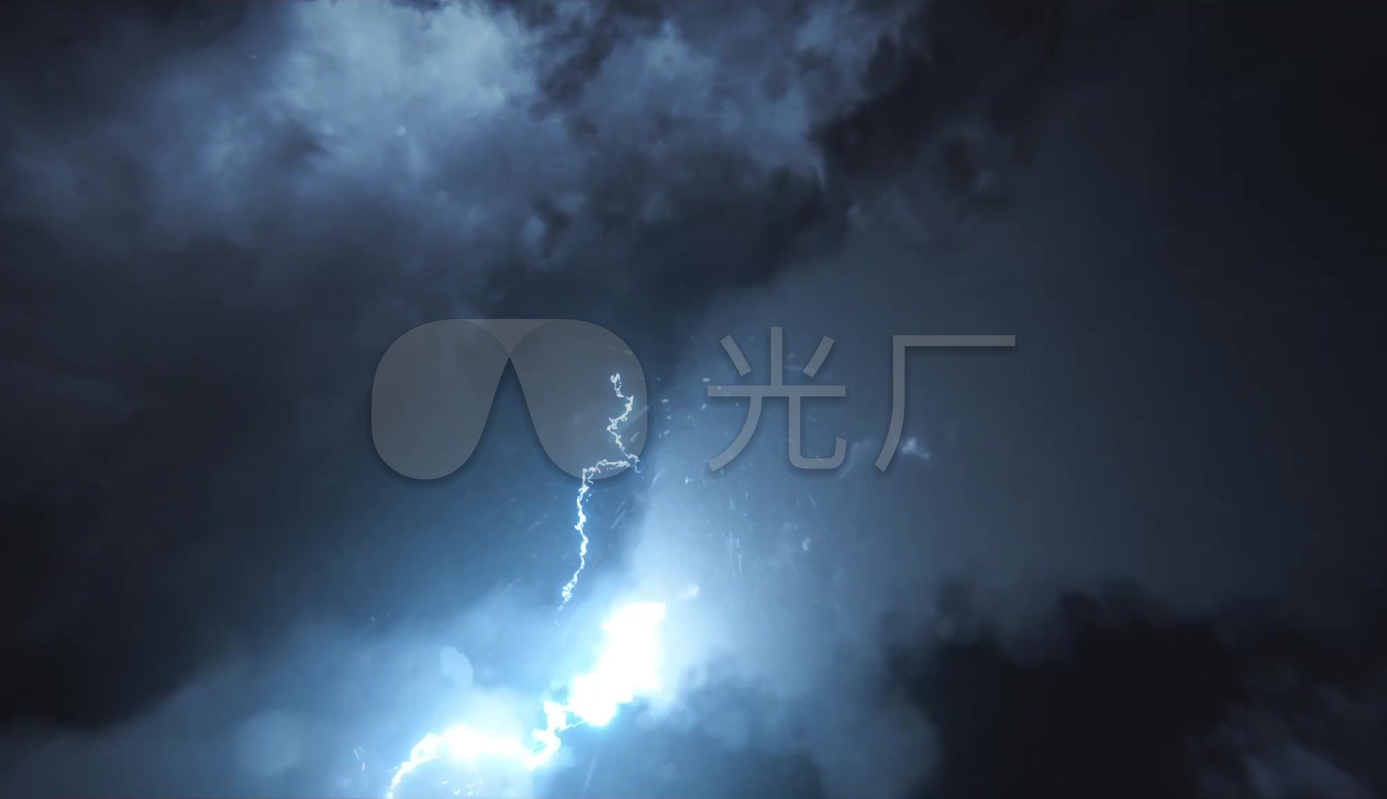 2k迅雷闪电乌云压顶雷暴电闪雷鸣开场片头_2000x1152
