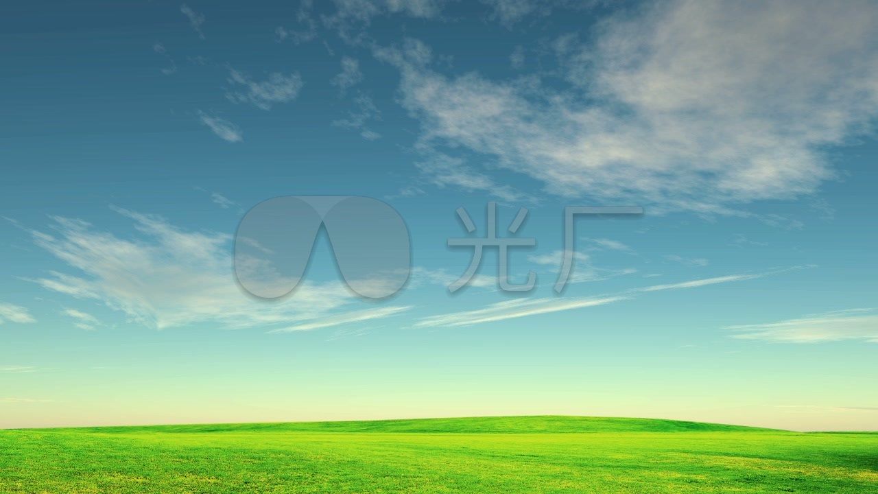 蓝天白云草地天空云彩天际线_1280x720_高清视频素材