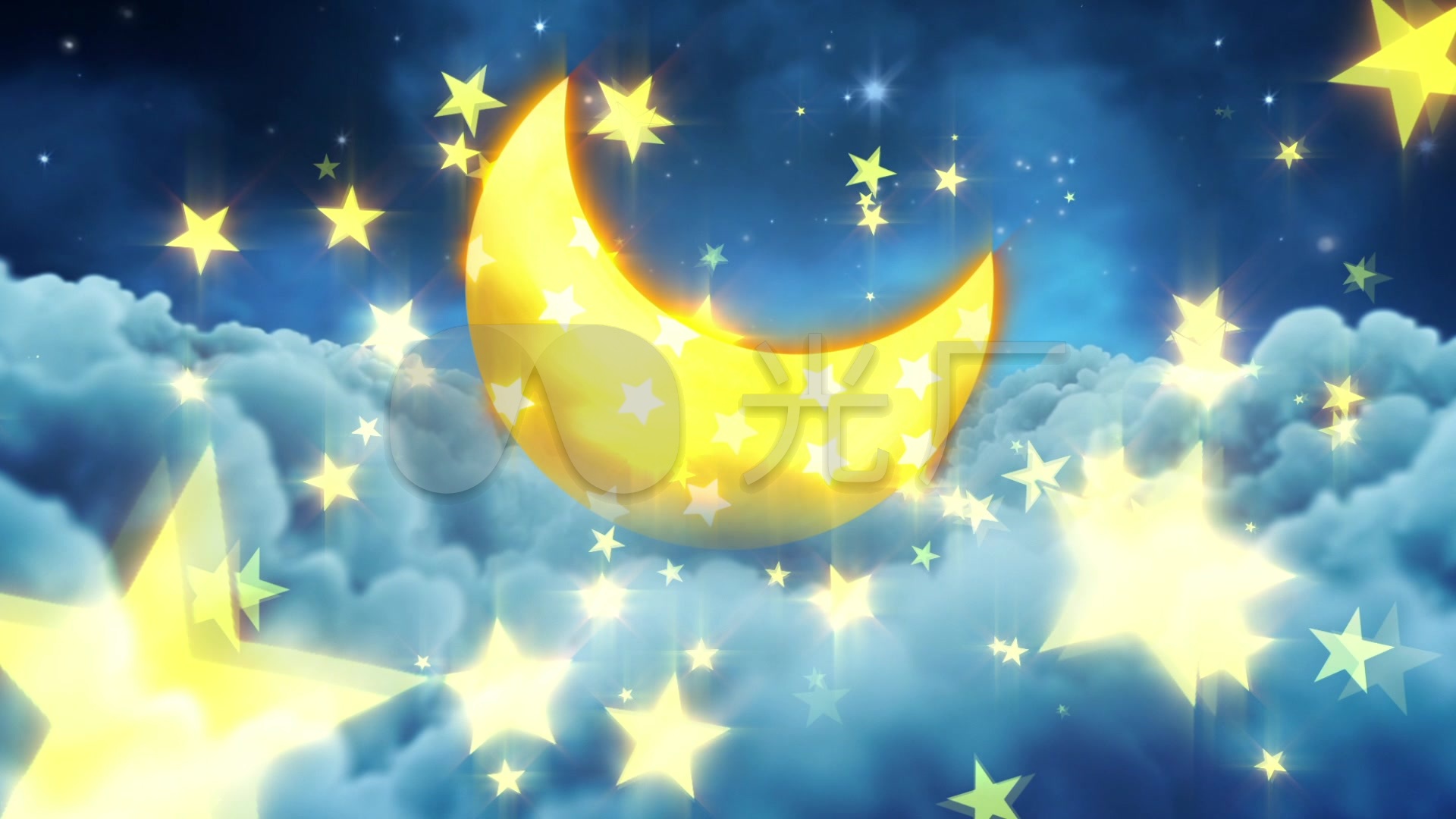 星月童话唯美星空卡通背景视频素材
