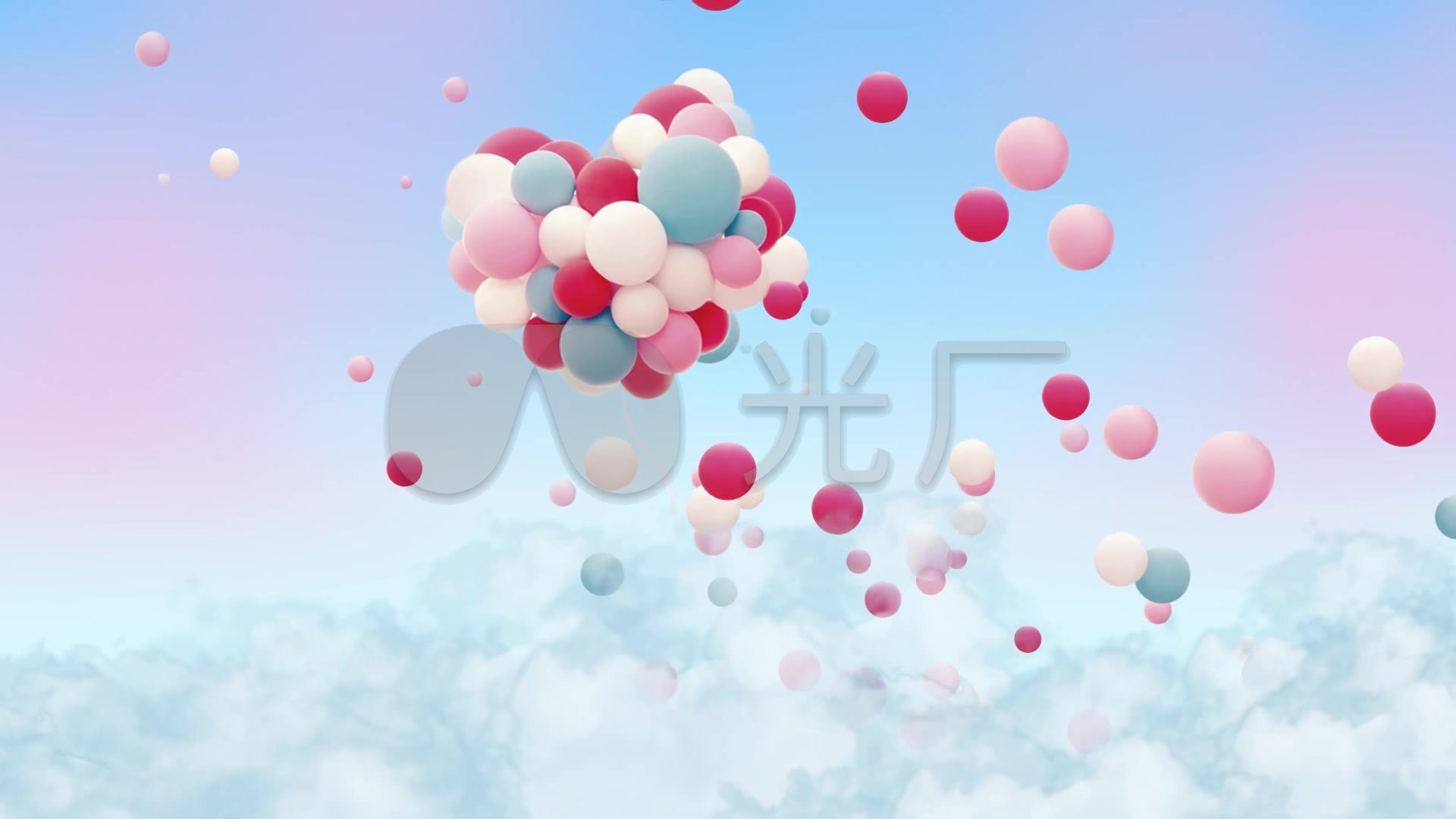 唯美浪漫气球升起_1920x1080_高清视频素材下载(编号