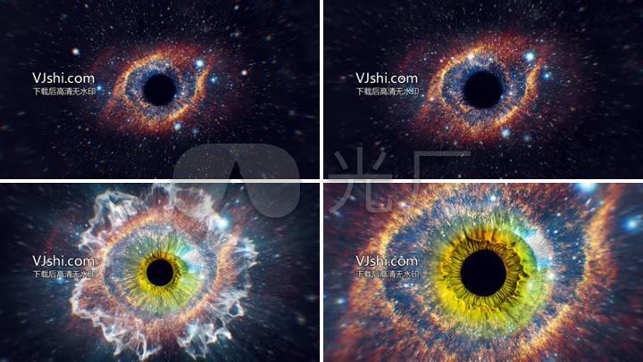 时空  宇宙太空黑洞时空穿梭眼睛深邃隧道时空隧道穿越空间粒子片头