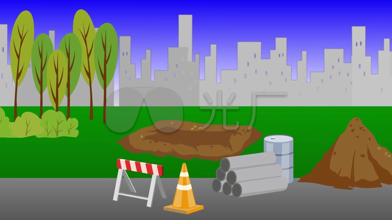 道路施工卡通动图