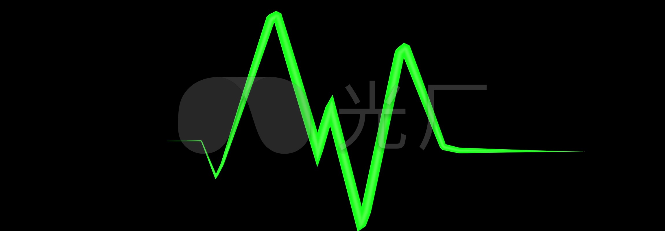 绿色心电图跳动波波形心跳