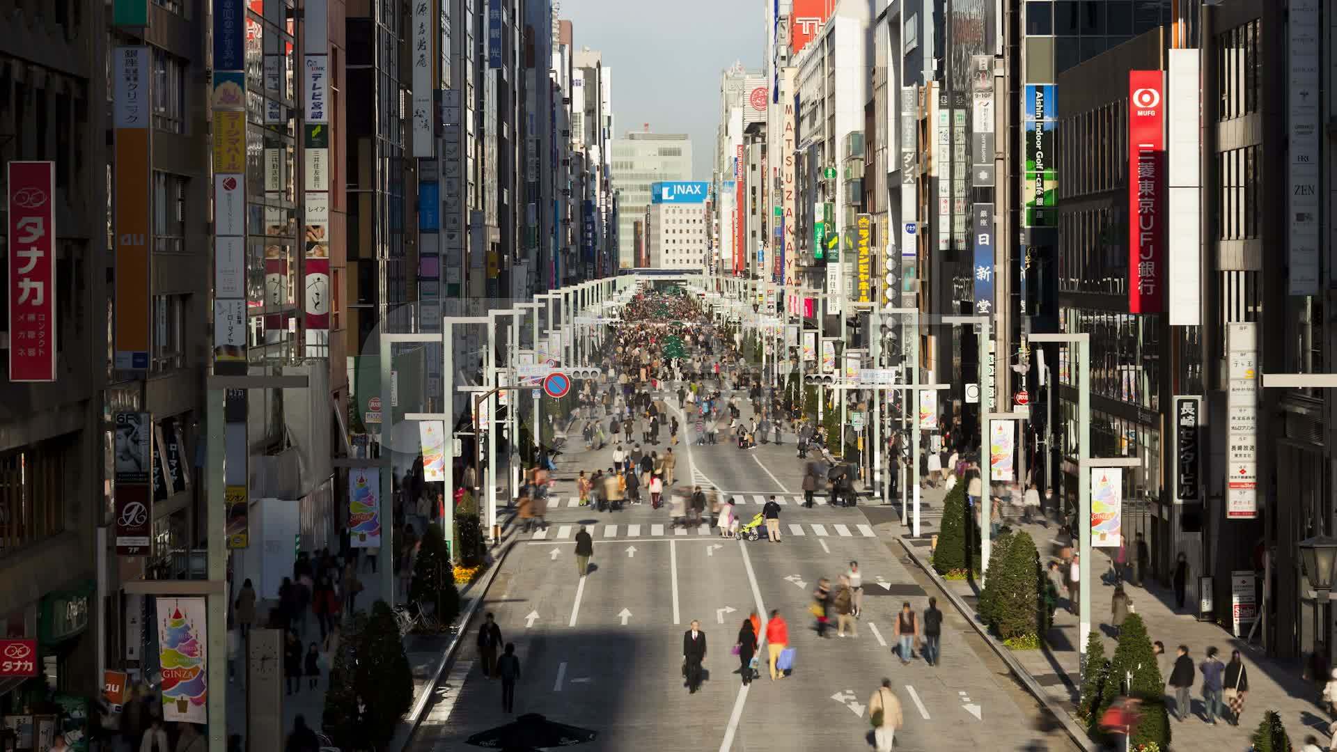 日本东京银座商业街_1920X1080_高清视频素材下载(编号:526003)_实拍视频