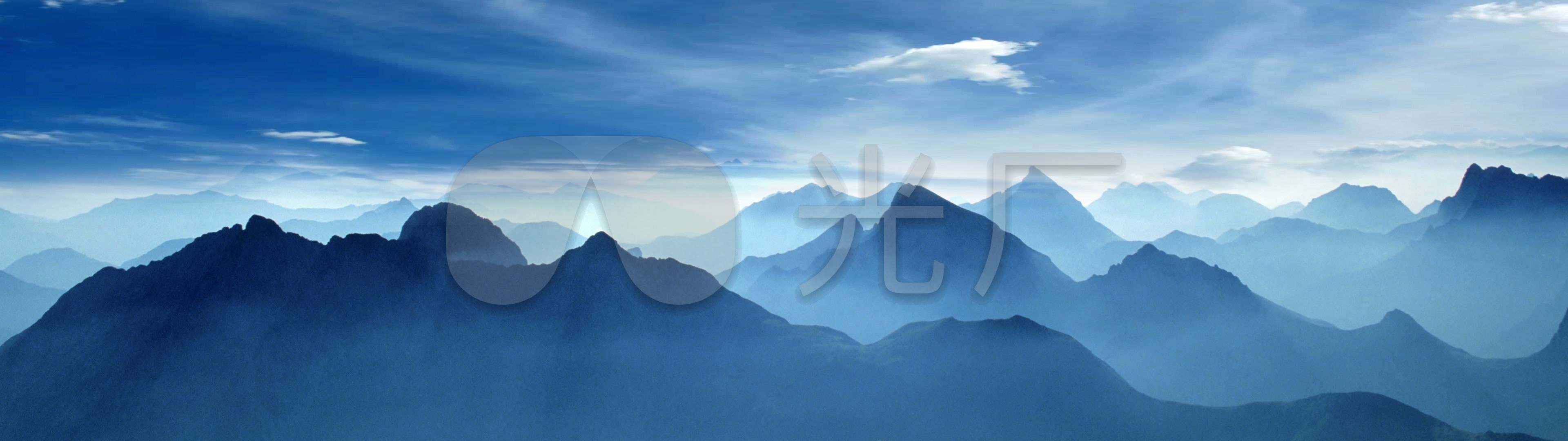 3840x1080,3840x1080超宽屏壁纸 蓝天白云远山宽屏_3840x1080_高清视频素材下载(编号