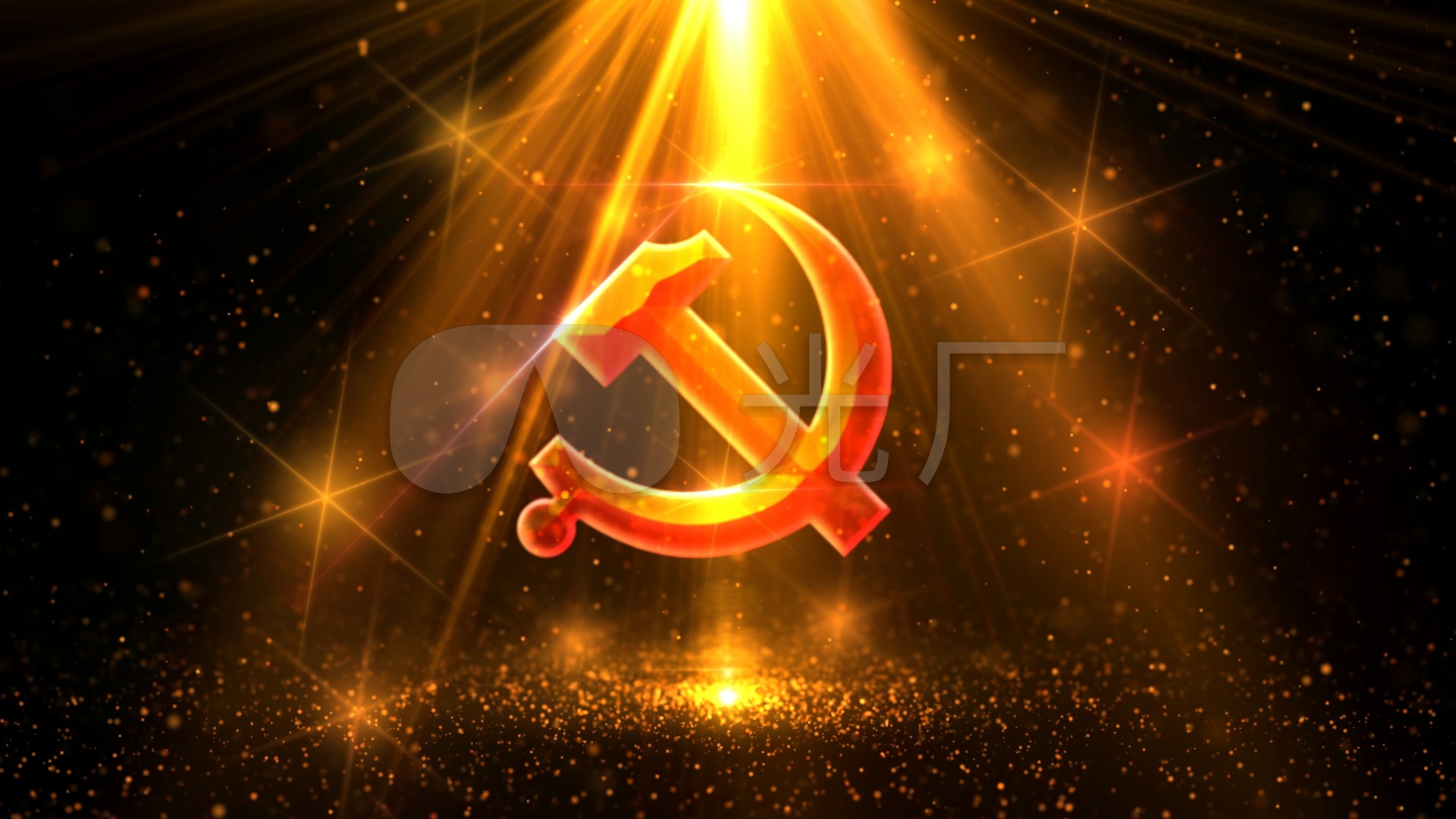 建党党旗党徽_1920x1080_高清视频素材下载(编号:)
