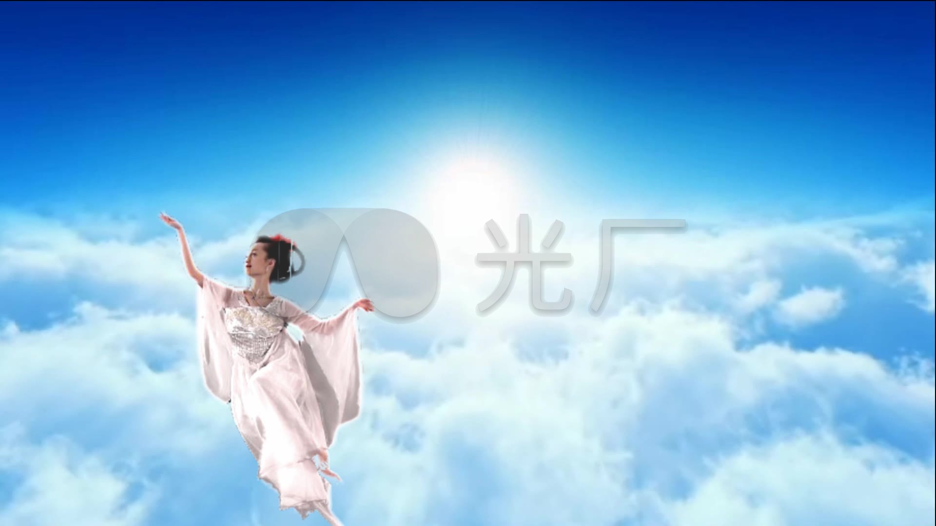 唯美腾云仙女飞天_1920x1080_高清视频素材下载(编号