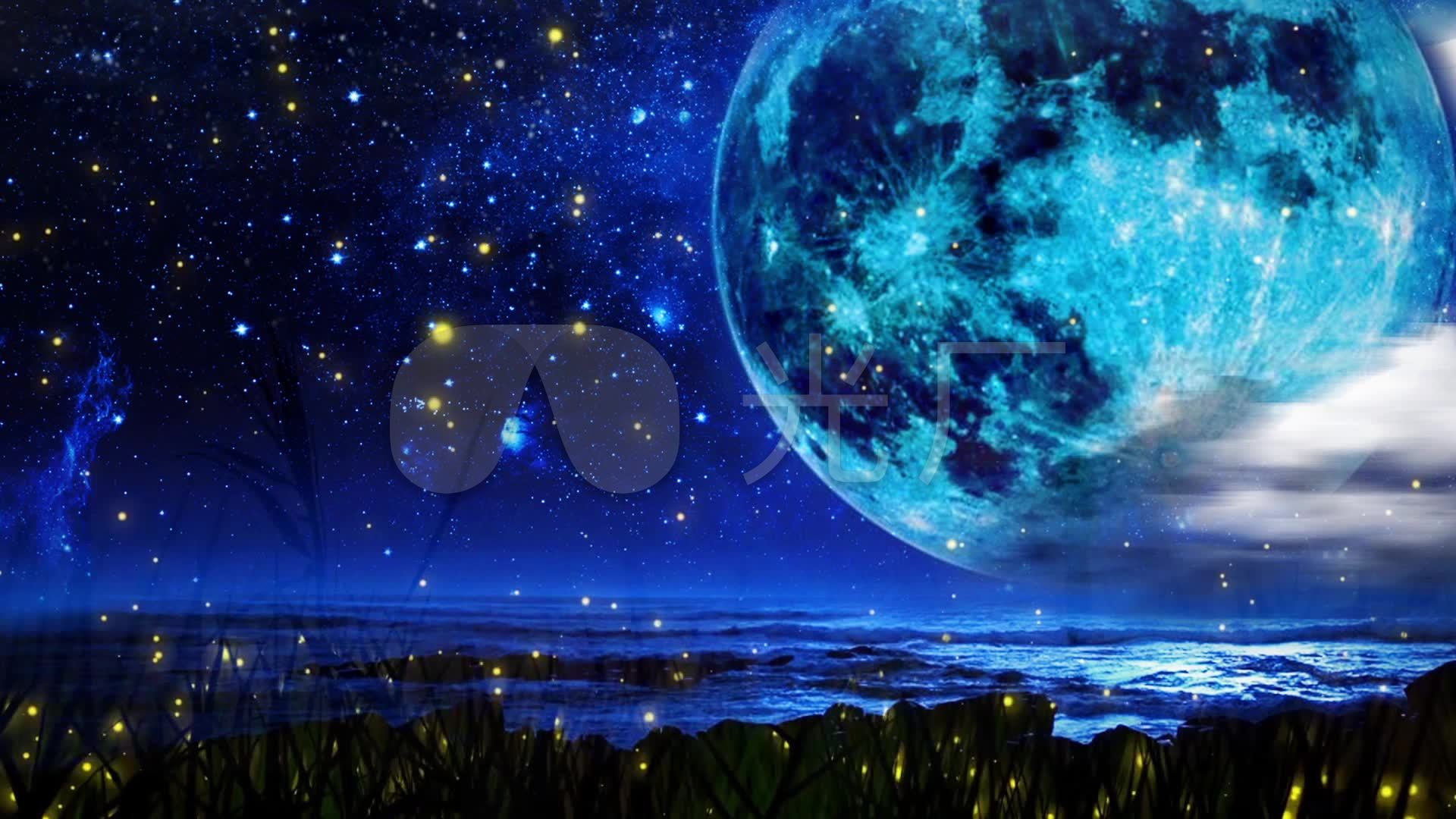 1920x1080星空壁纸,星空蓝光1080壁纸 唯美梦幻粒子蓝色星空led舞台背景_1920x1080_高清(:)