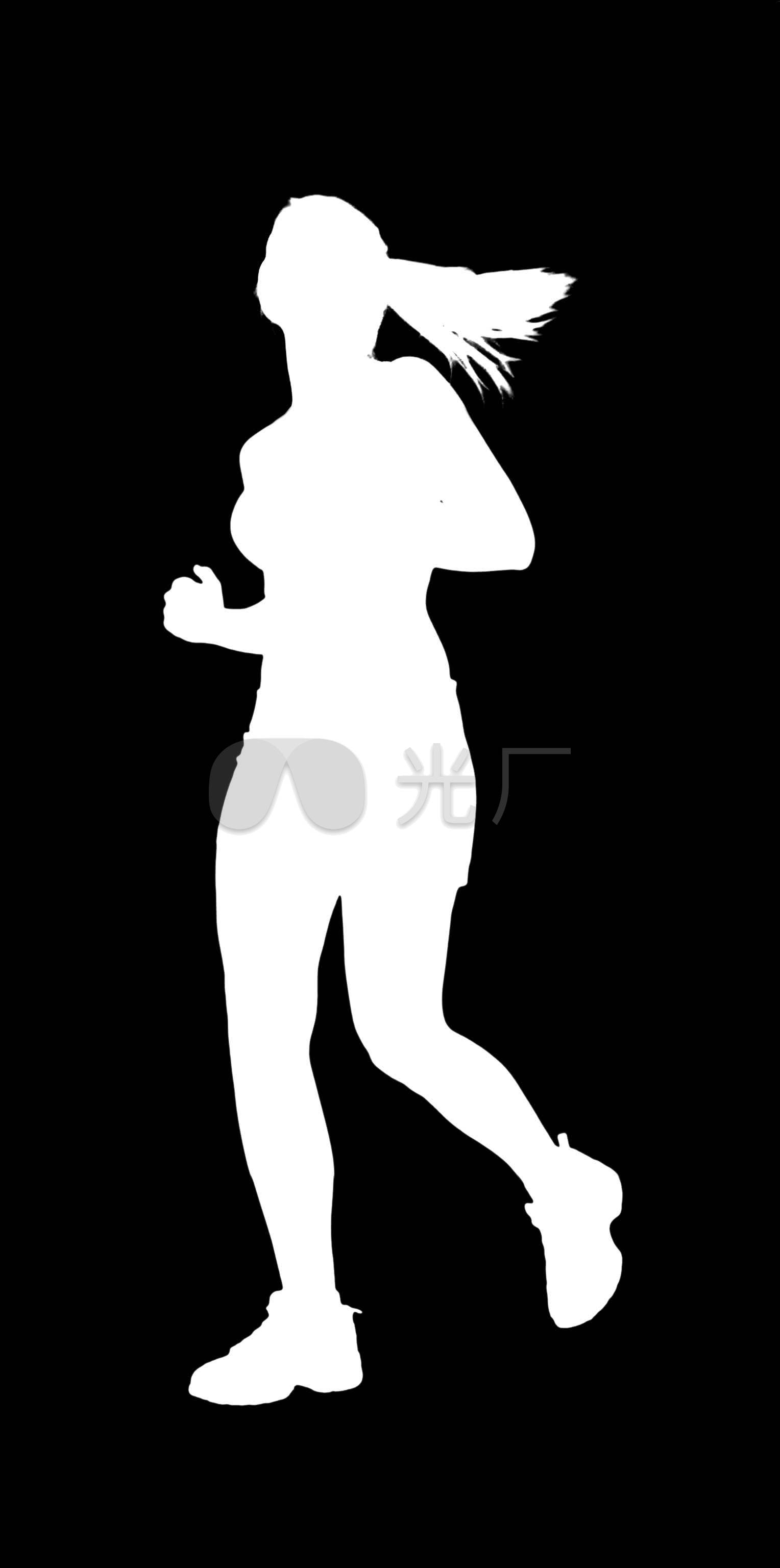 人物 女子 跑步 健身 剪影