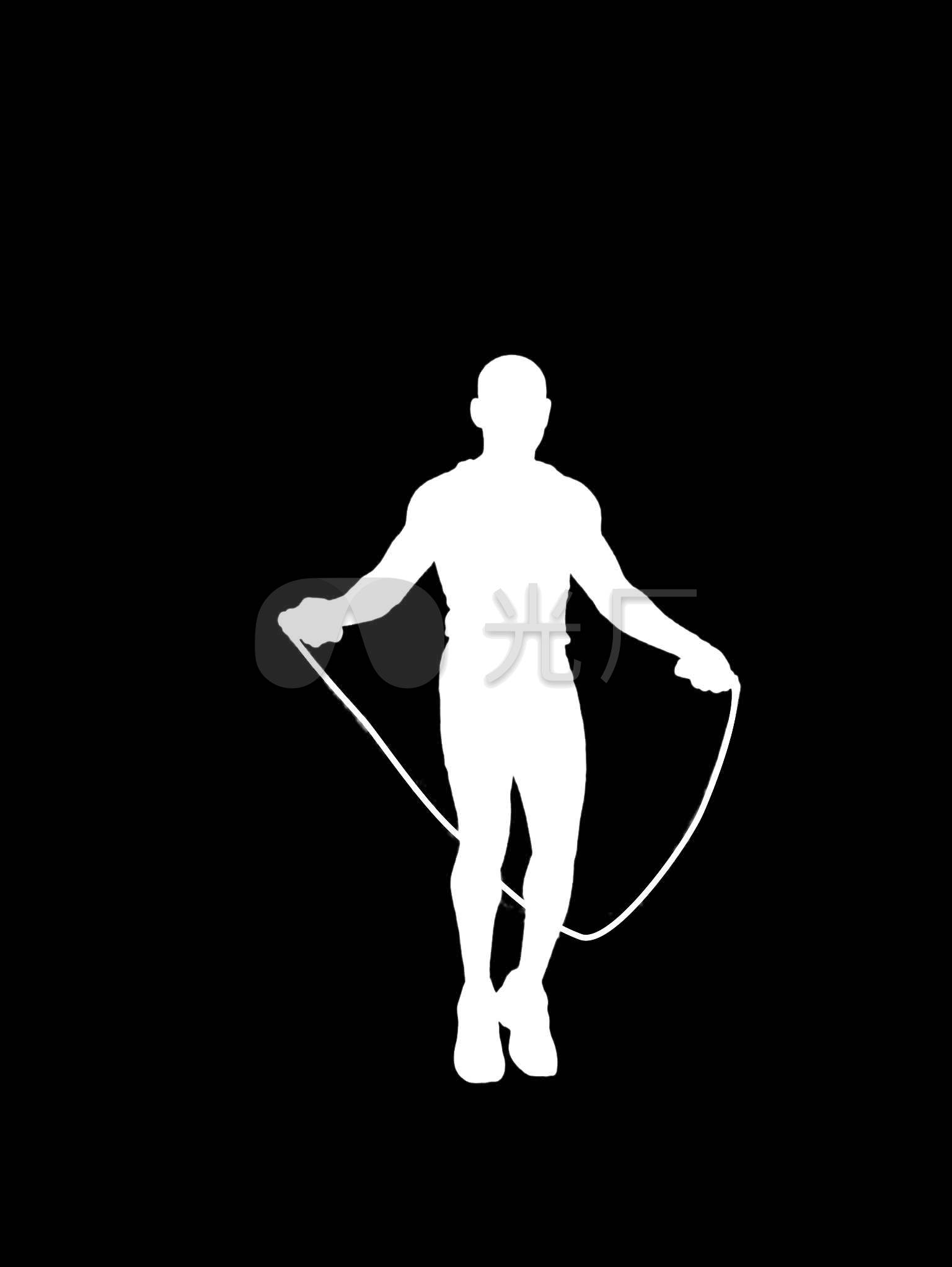 人物男子跳绳健身剪影 来自视频原始文件或预览原始文件的1:1截图