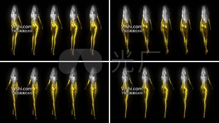 美女走秀金属3dvj酒吧扭屁股全息投影裸眼3dmapping