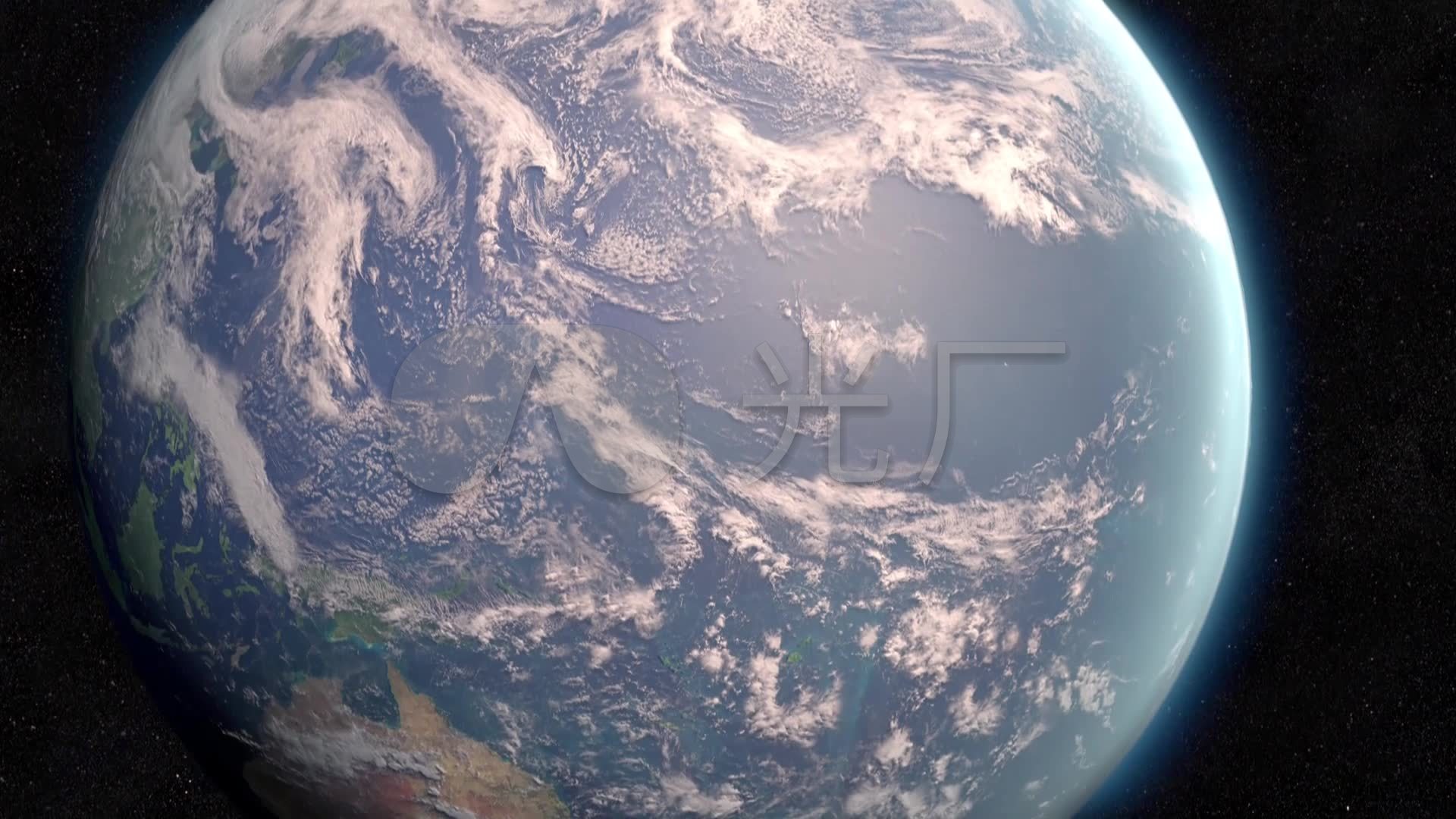 太空俯瞰地球水球_1920x1080_高清视频素材下载(编号:554161)_影视