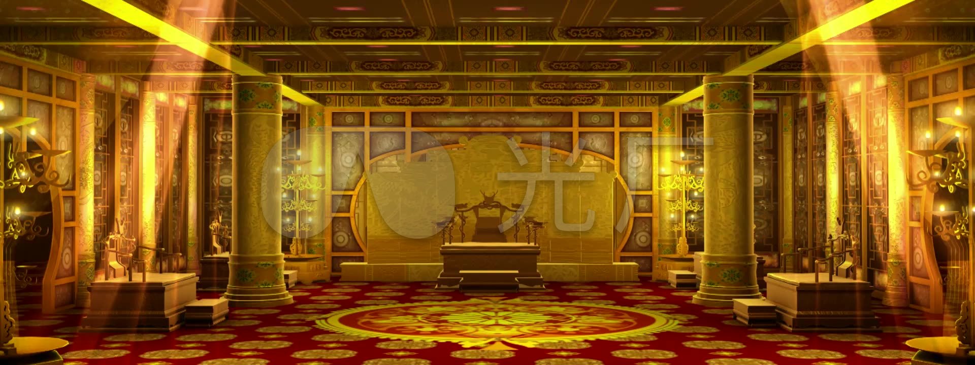 中国古代宫殿内景_1920x720_高清视频素材下载(编号:569232)_舞台背景