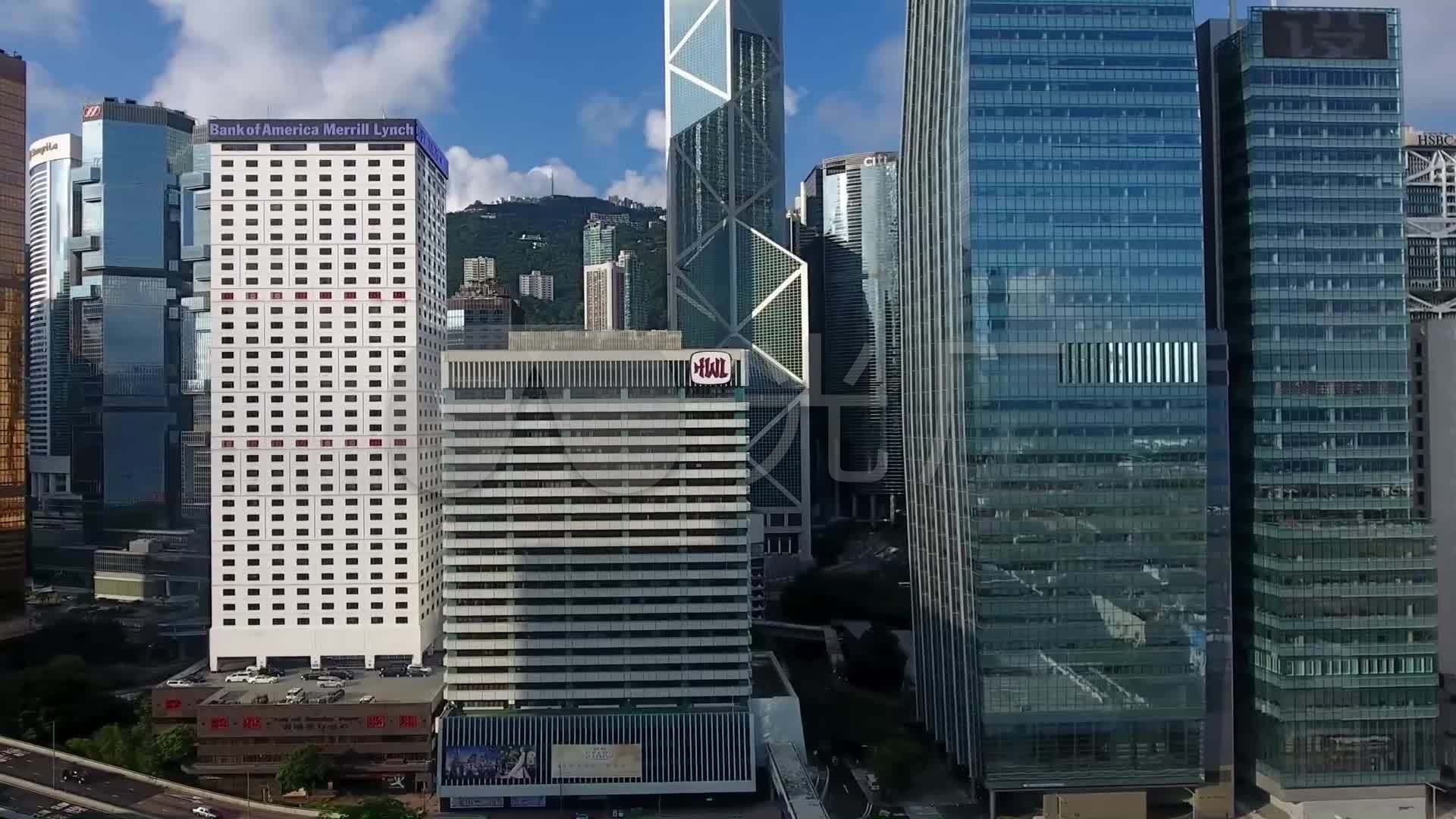 航拍香港中环大厦楼宇街道宣传片5346_1920x1080_高清