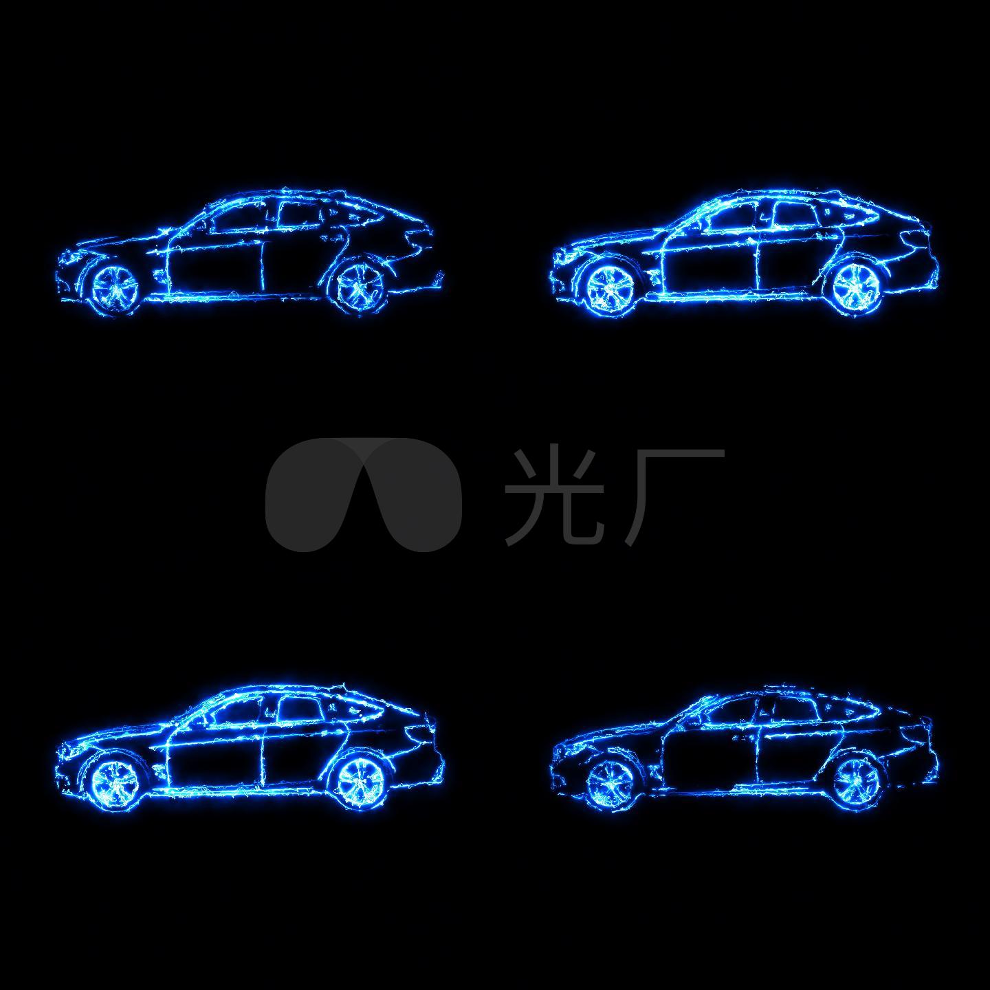 炫酷蓝光线条宝马汽车动画