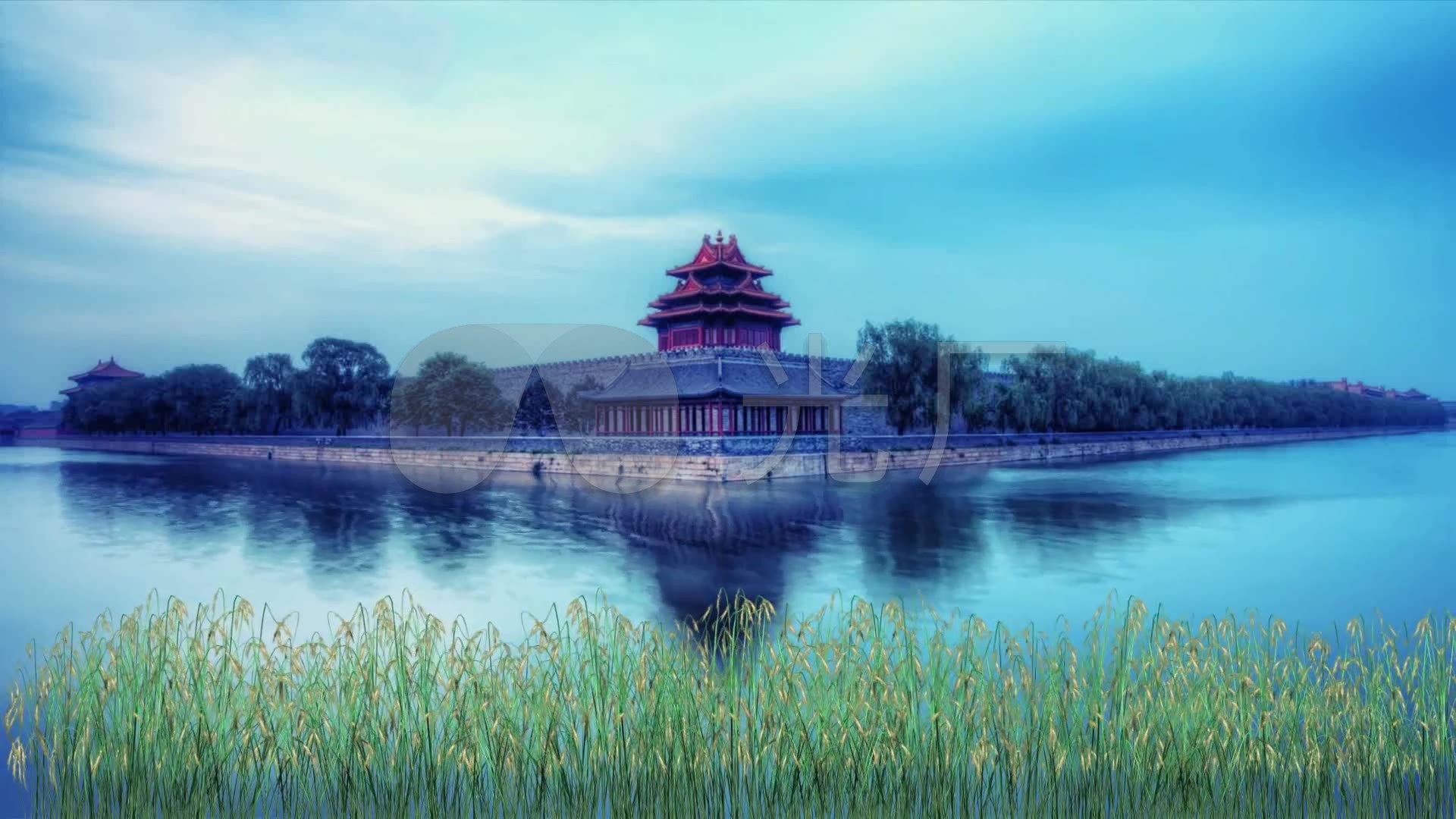 中国风古建筑led背景视频