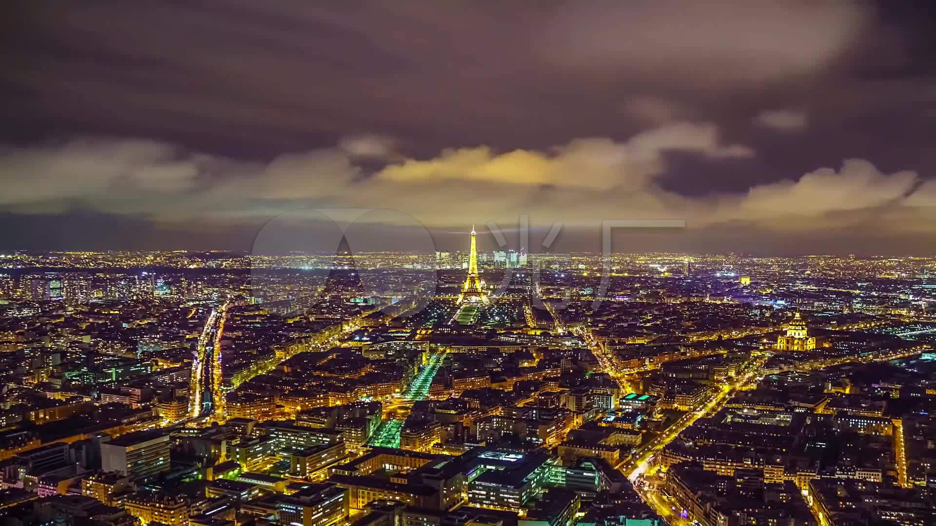 高清壁纸1920x1080夜景,高清壁纸1920x1080 延时摄影巴黎埃菲尔铁塔夜景地标建筑_1920x1080_高清