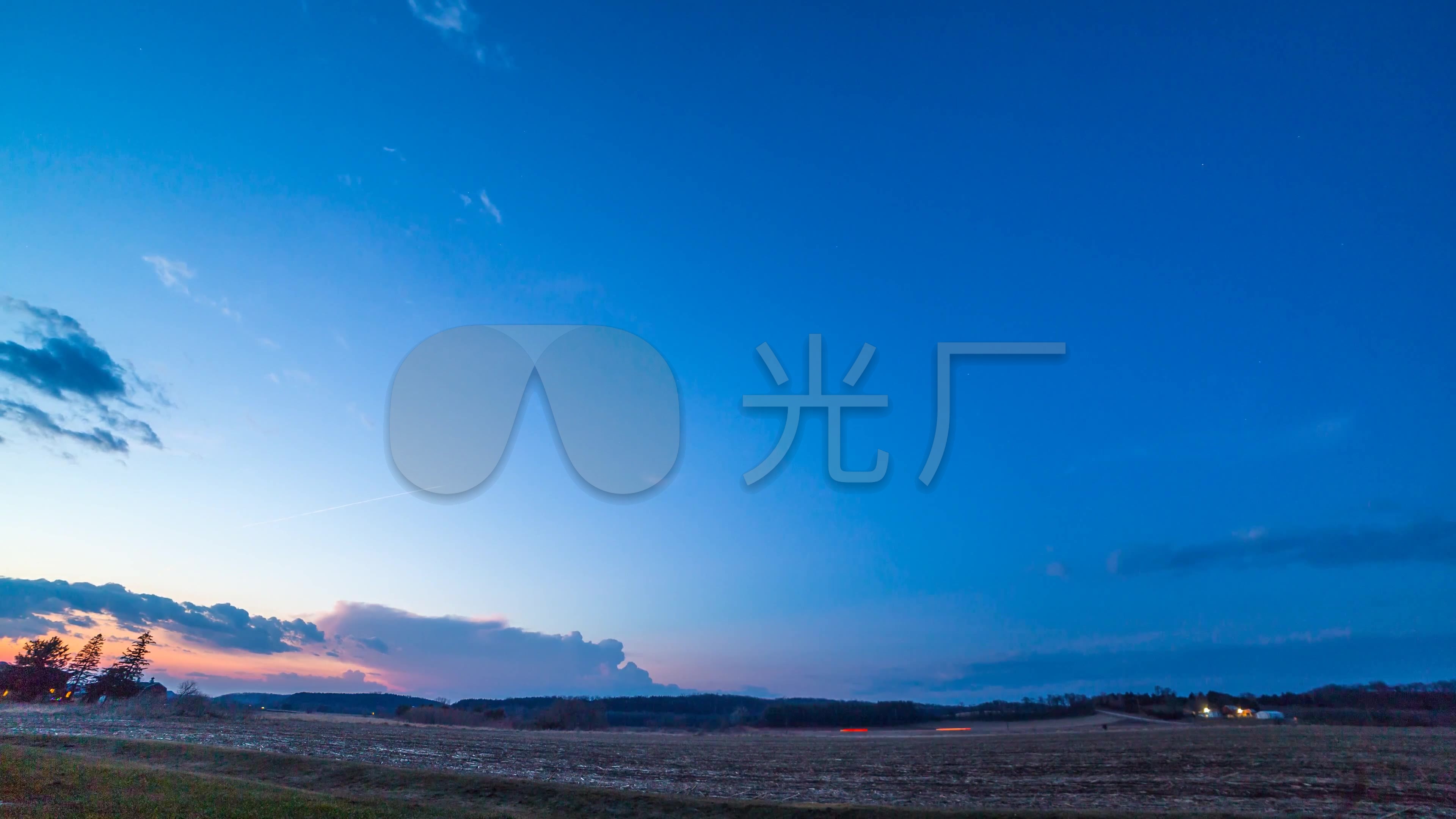 4k蓝天流云云海夕阳延时
