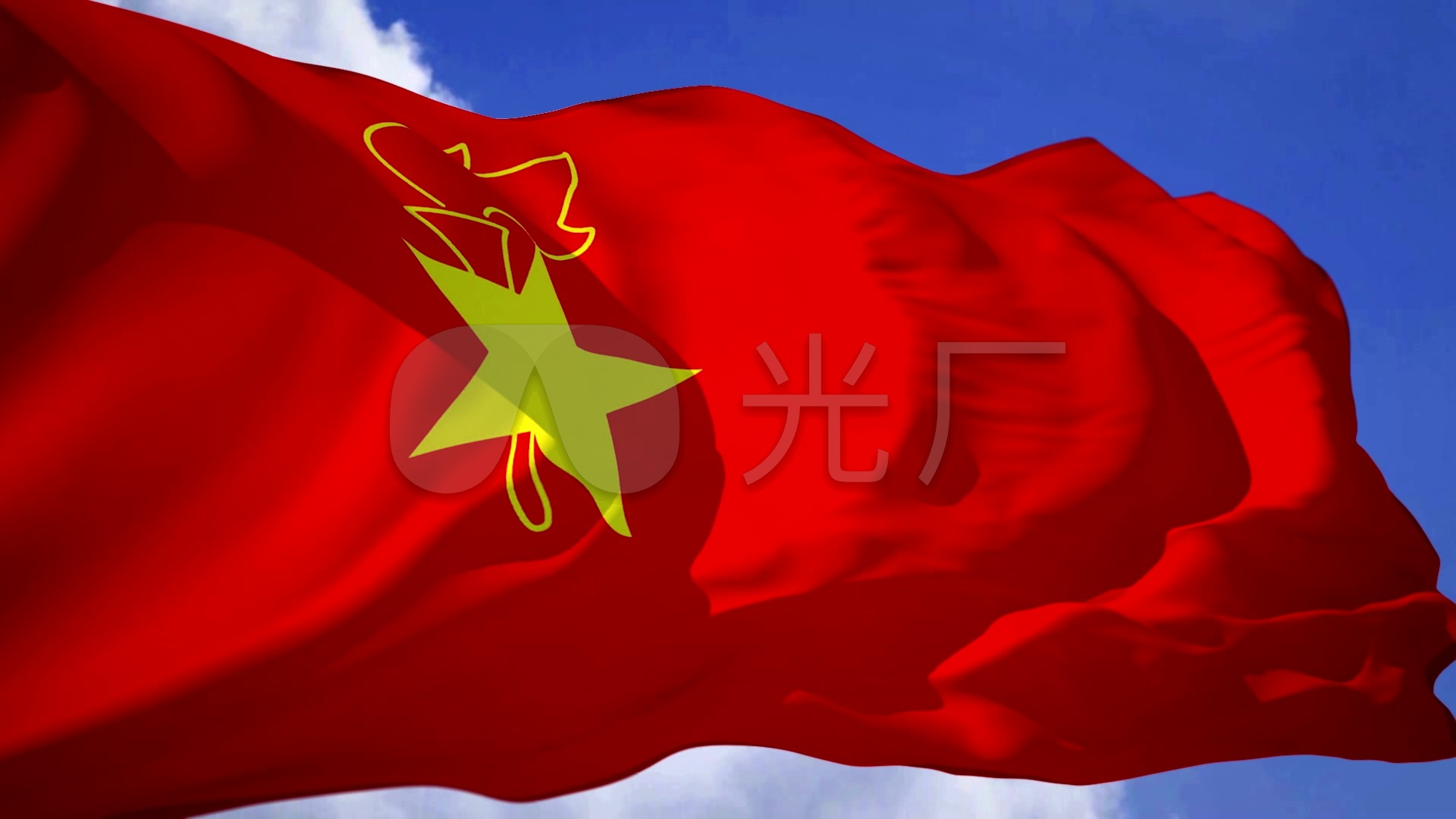 大气高清少先队队旗飘扬(配乐)背景视频_1920x1080