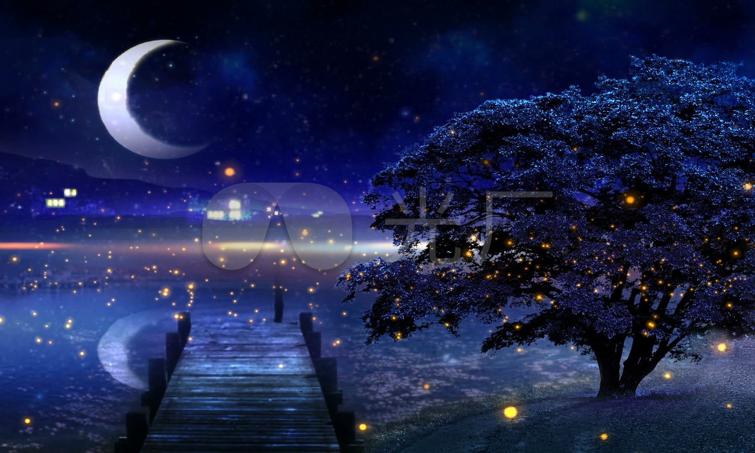 宁静的夜晚_1500x900_高清视频素材下载(编号:606471)