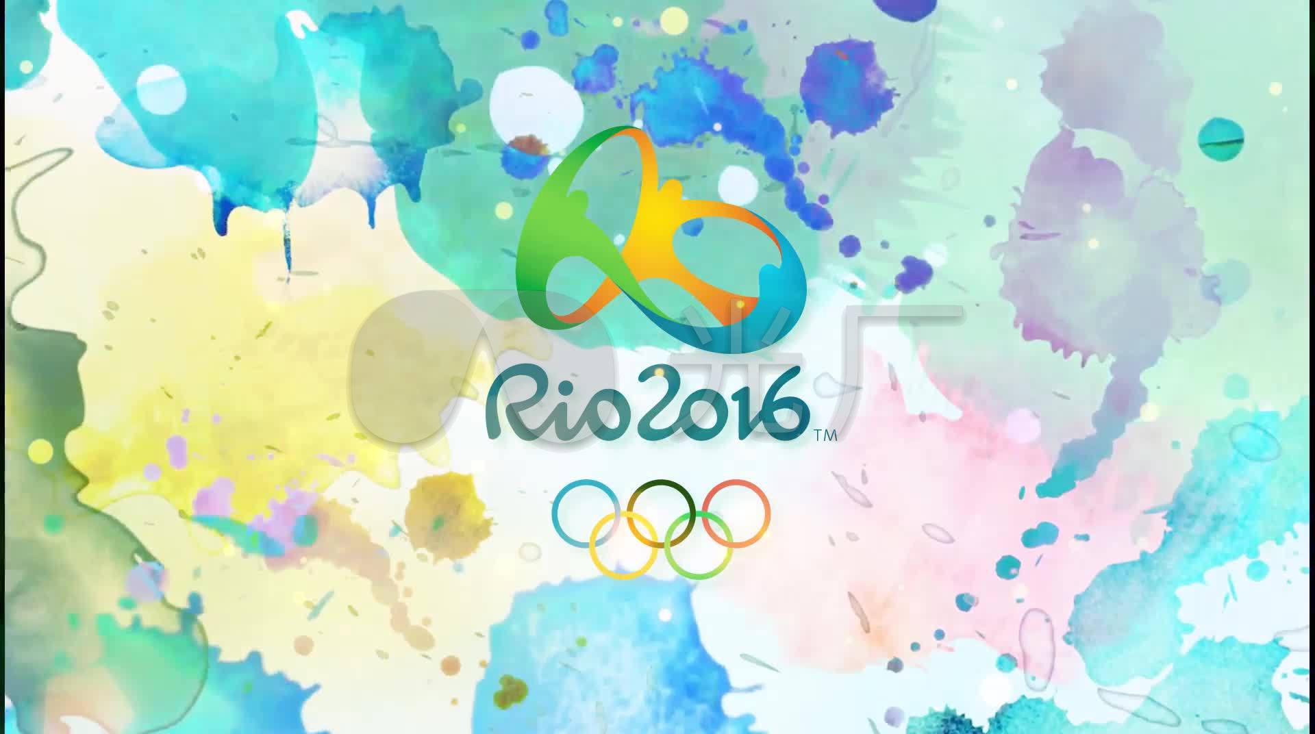 2016里约热内卢奥运会水彩泼墨背景