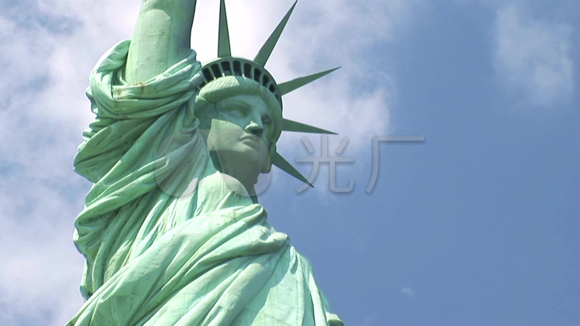 美国自由女神像航拍特写视频_1920X1080_高清视频素材下载(编号:618107)_实拍视频