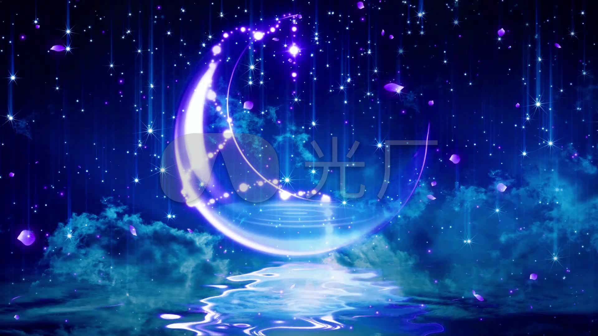 唯美梦幻浪漫蓝色星空led舞台背景_1920x1080_高清视频素材下载(编号
