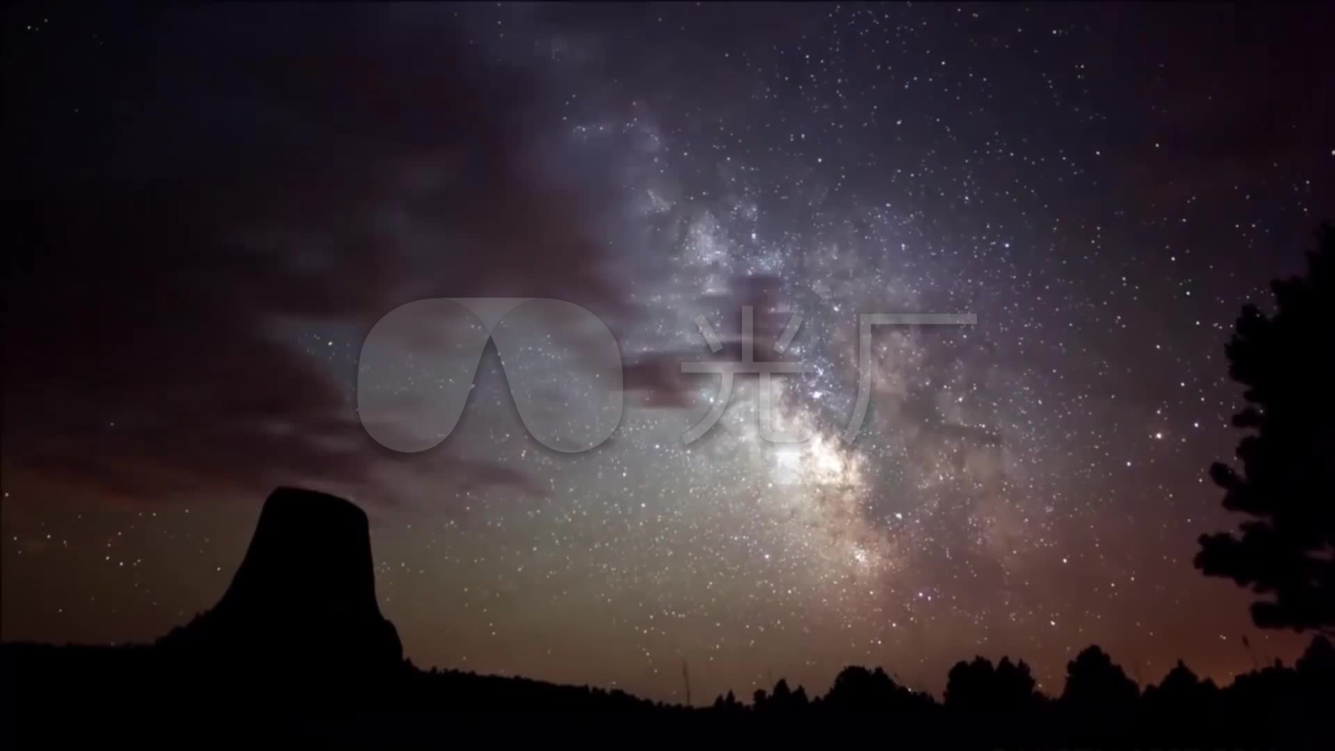 极夜星空地平线延时拍摄震撼壮观剪影_1920x1080_高清视频素材下载
