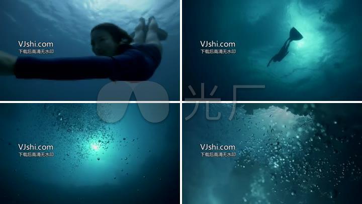 大海海洋阳光海水水下美女美人鱼