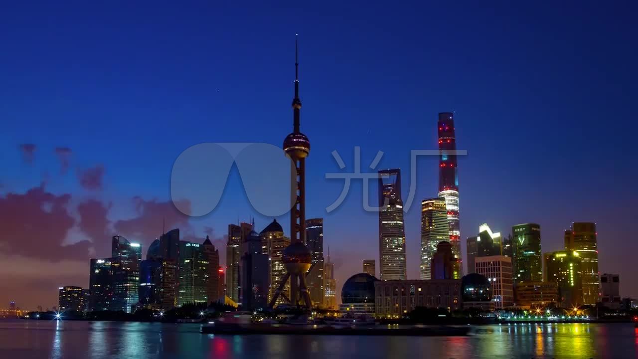 航拍延时拍摄上海城市电视塔视频素材_1280X