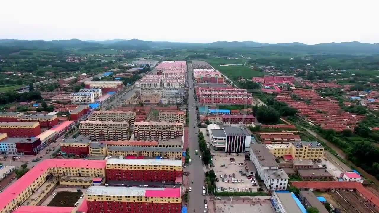 航拍吉林省舒兰市吉舒镇视频_1280x720_高清视频素材