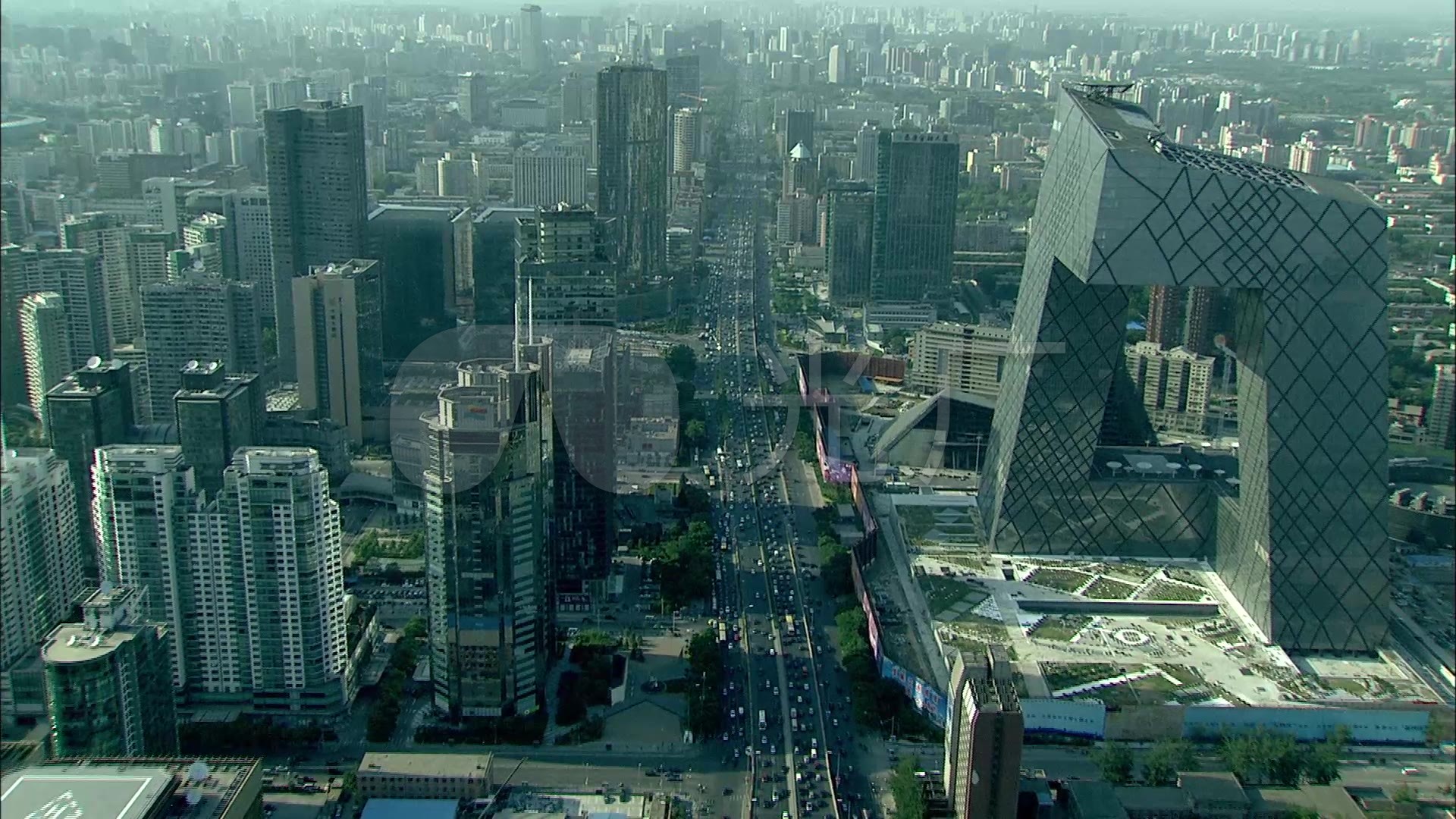 航拍北京国贸桥建筑街景北京闹市区全景
