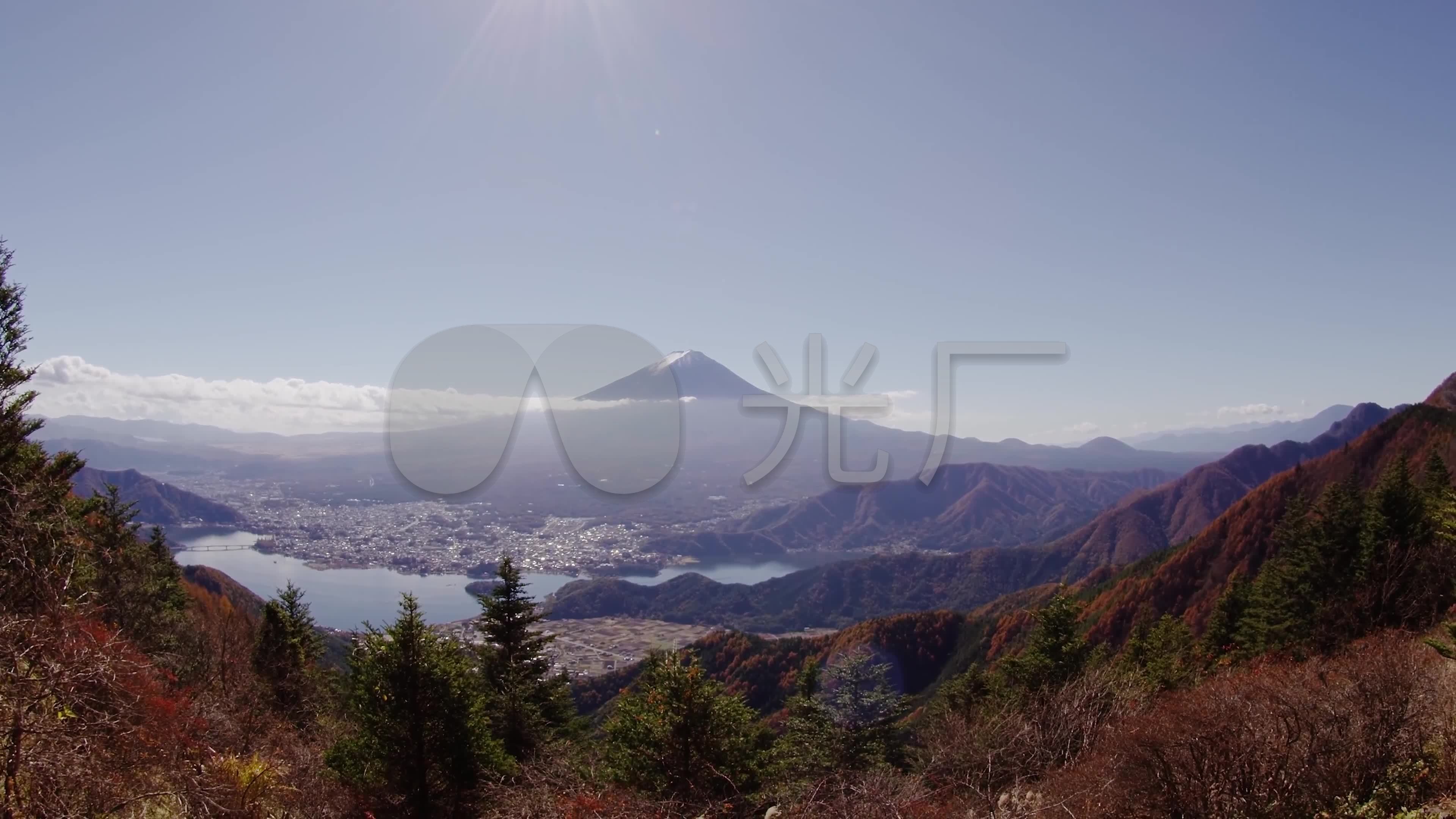 4K秋季日本富士山风光非常美丽_3840X216