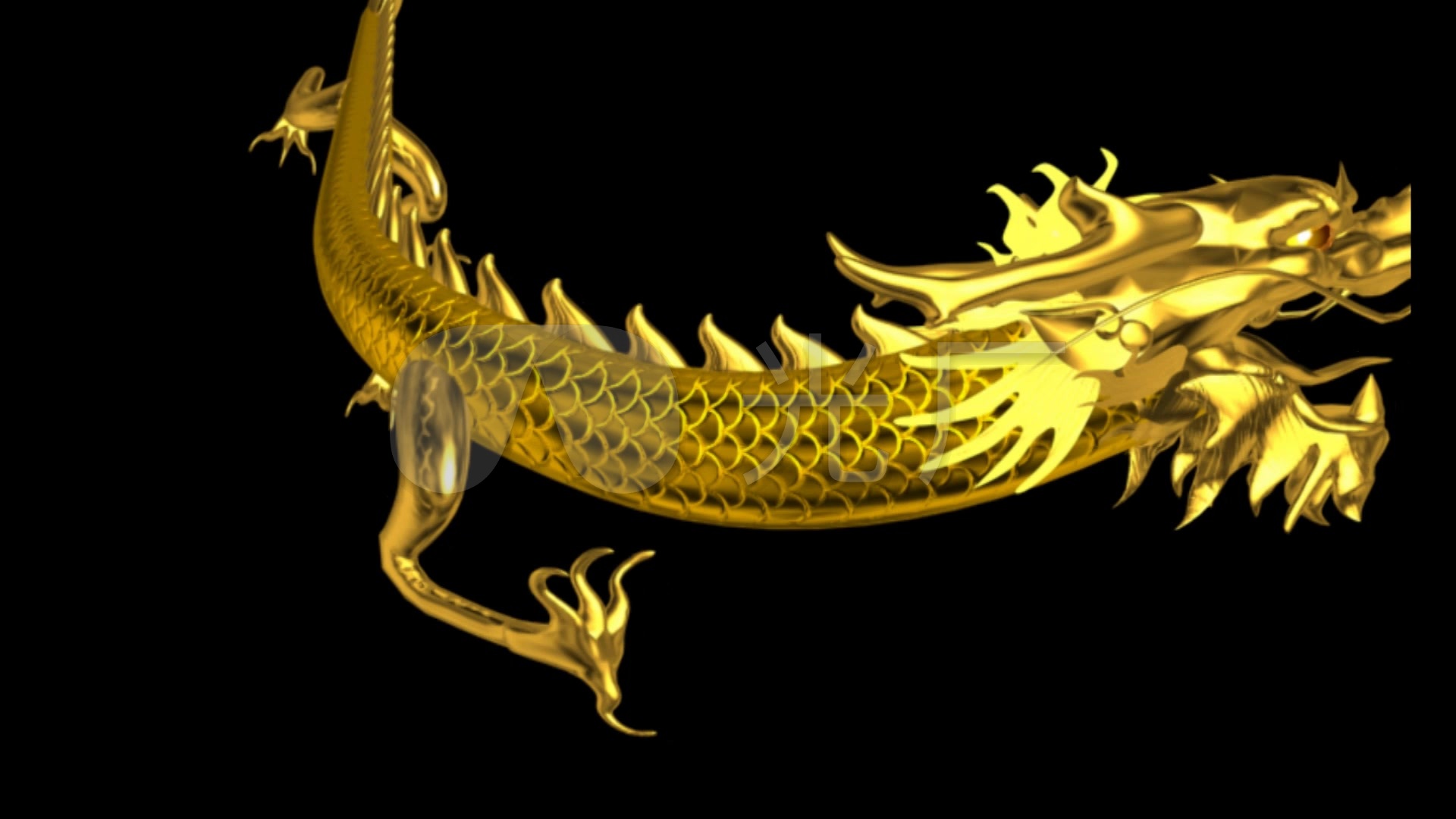 金龙飞舞巨龙腾飞效果视频_1920x1080_高清视频素材