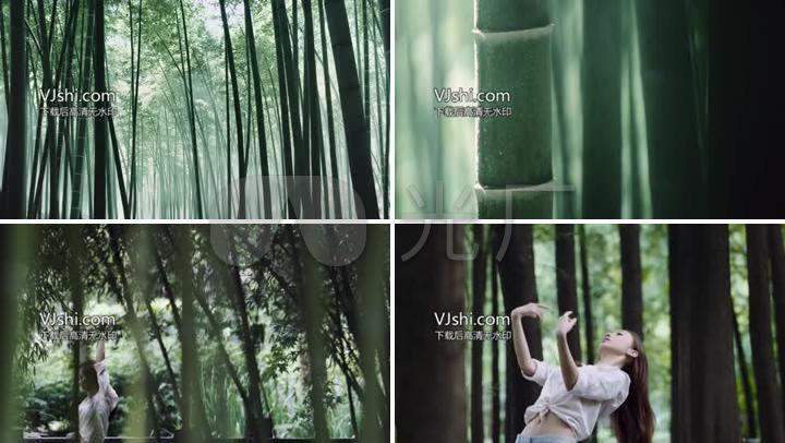 美丽竹林美女瑜伽