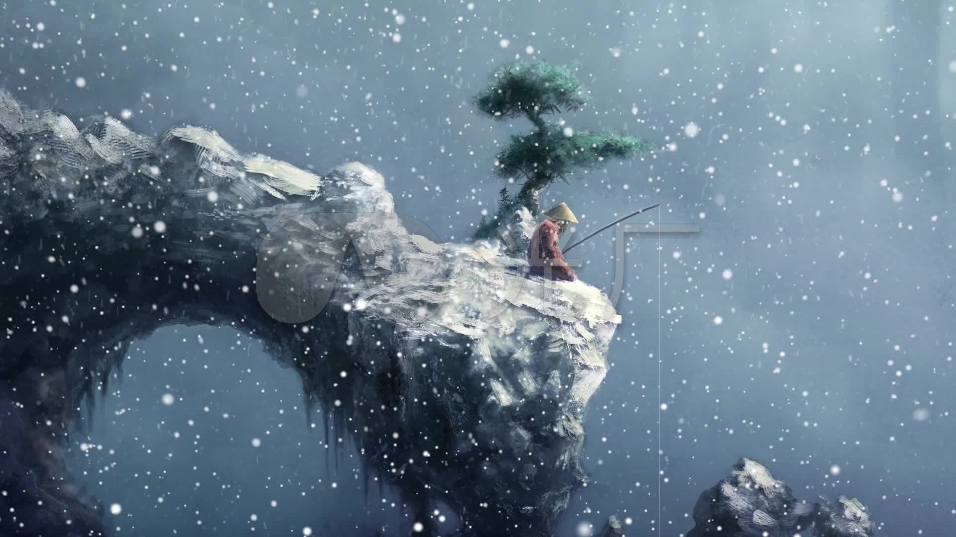 独钓寒江雪_1920x1080_高清视频素材下载(编号:695803
