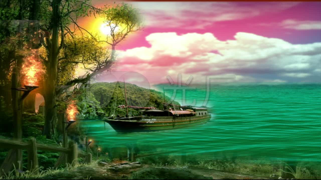 唯美山水风景素材绿色海水梦幻风景视频_1280x720_(:)