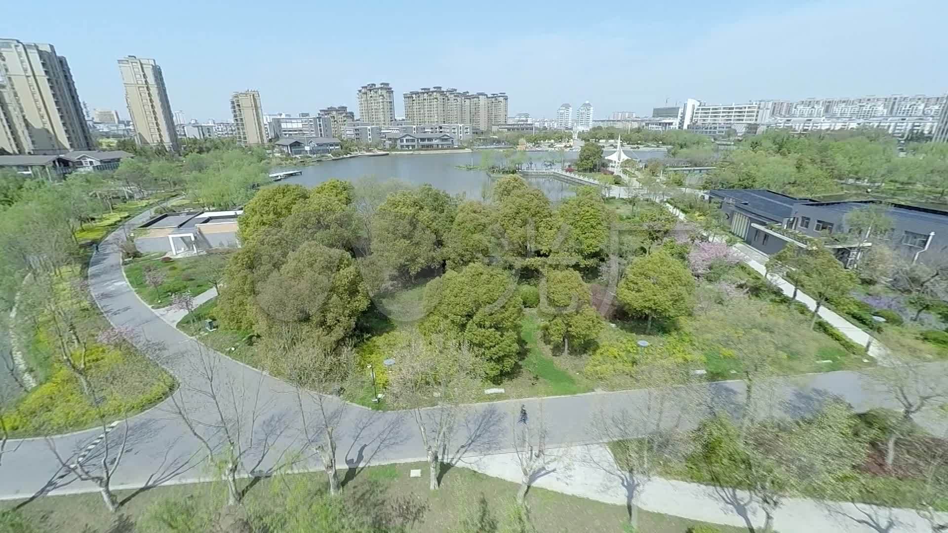 江苏扬州东区曲江公园航拍