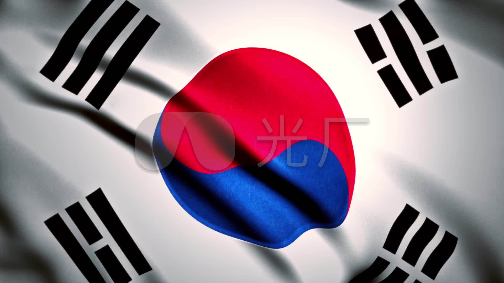 韩国国旗飘扬_1920x1080_高清视频素材下载(编号:)