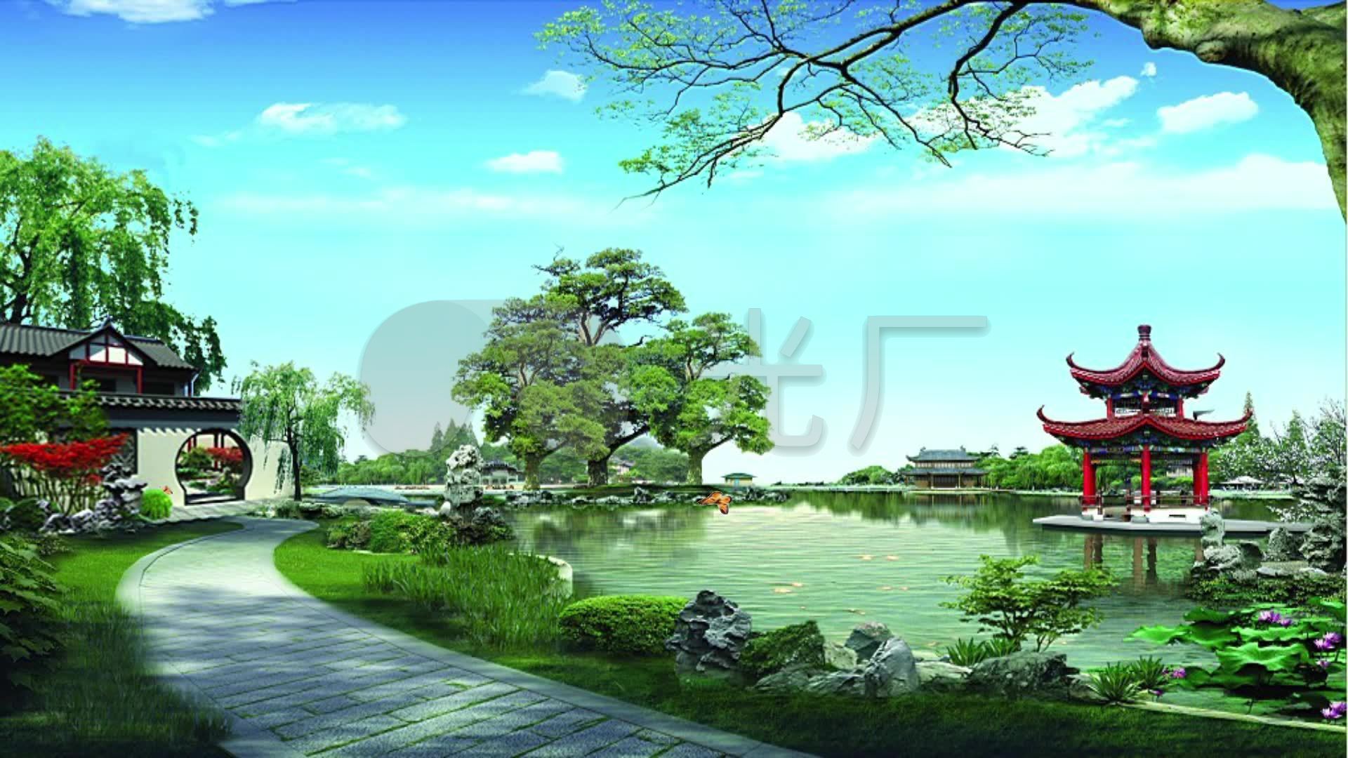 戏曲舞台背景8花园