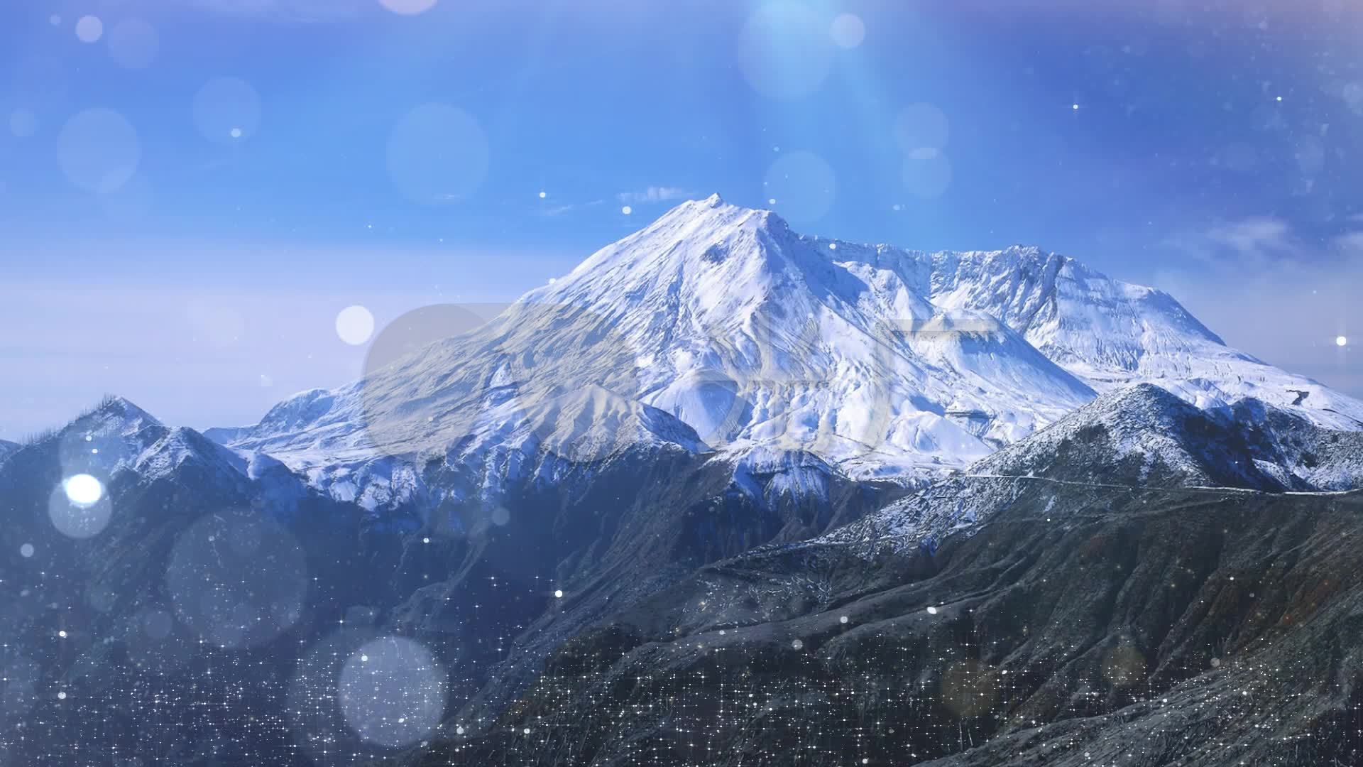 晴空唯美雪山