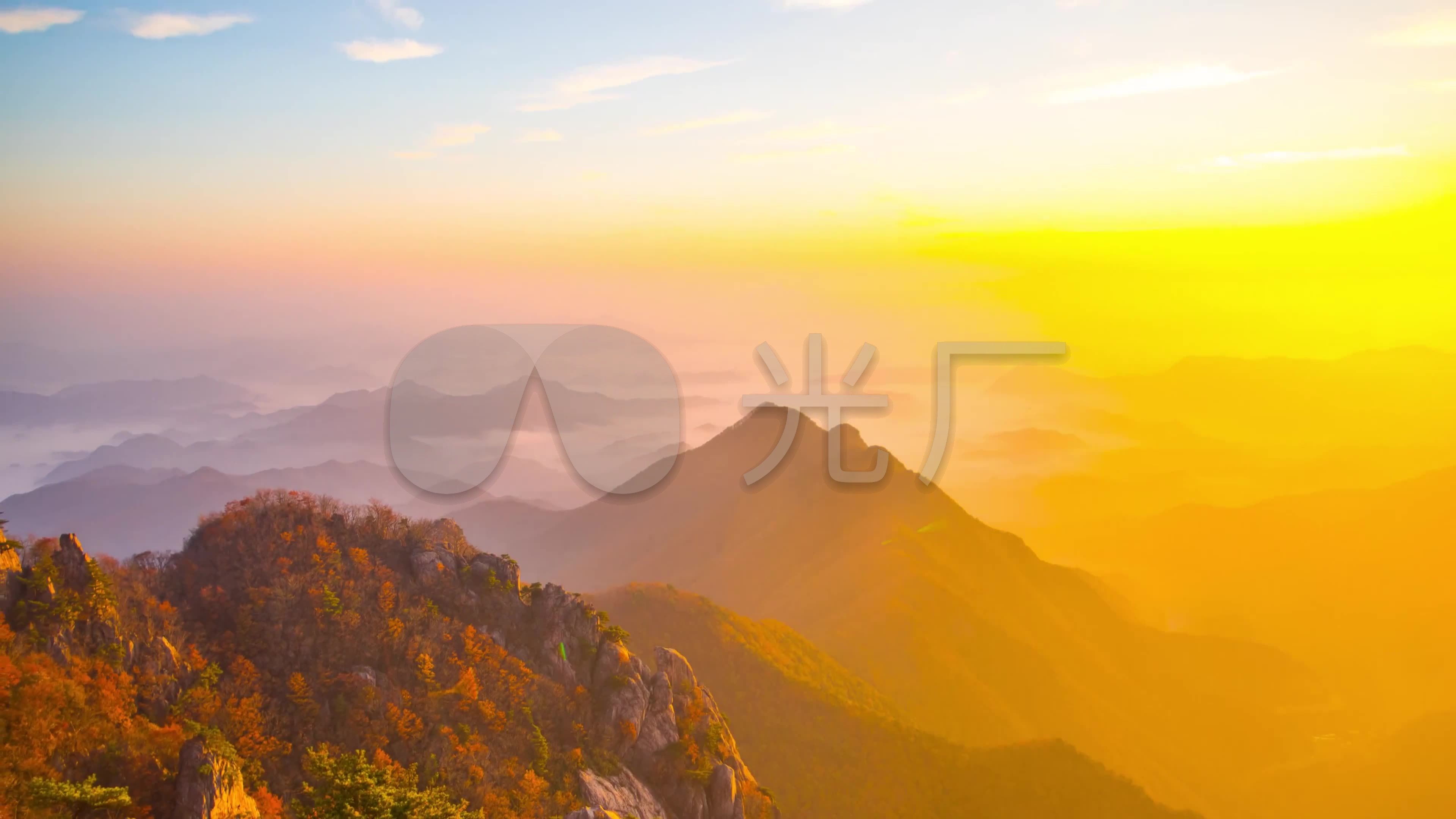 【4k】日出云海山川_3840x2160_高清视频素材下载(:)