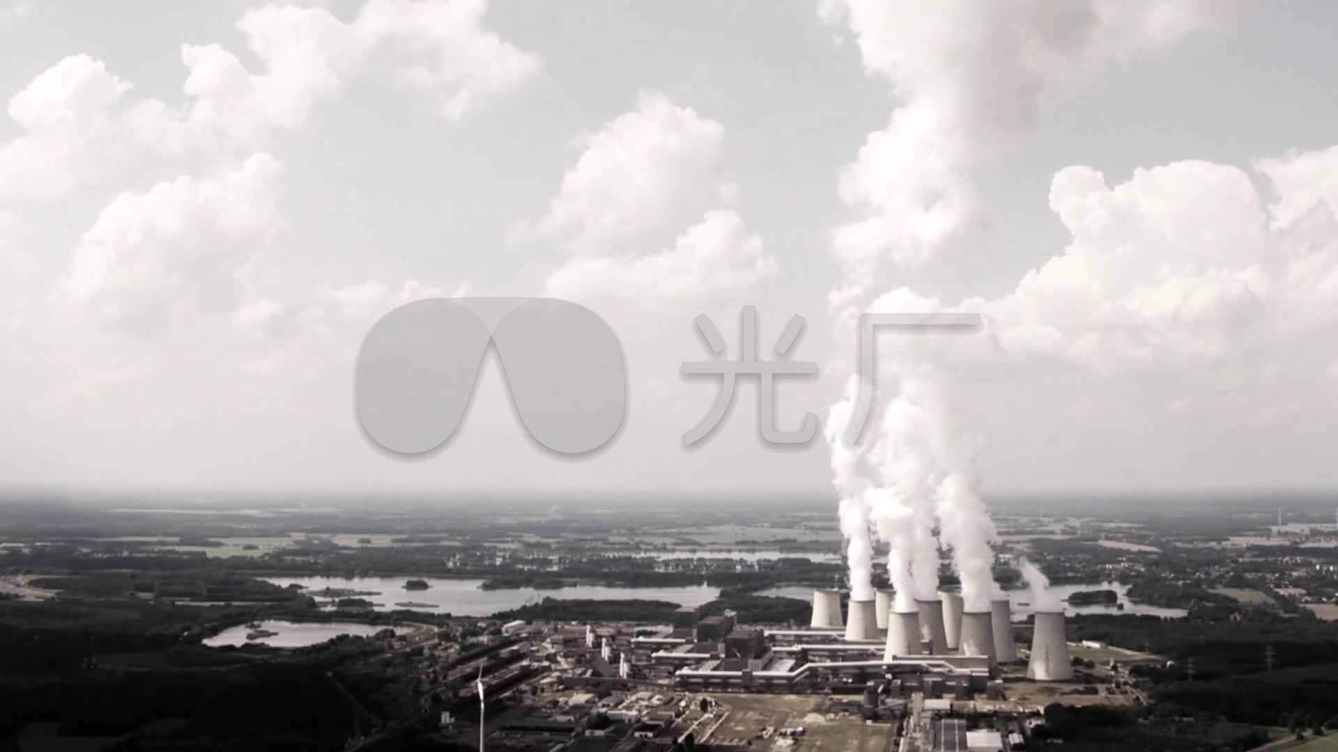 城市污染雾霾光纤穿梭绿色大地能源_1920x1080_高清视频素材下载(编号