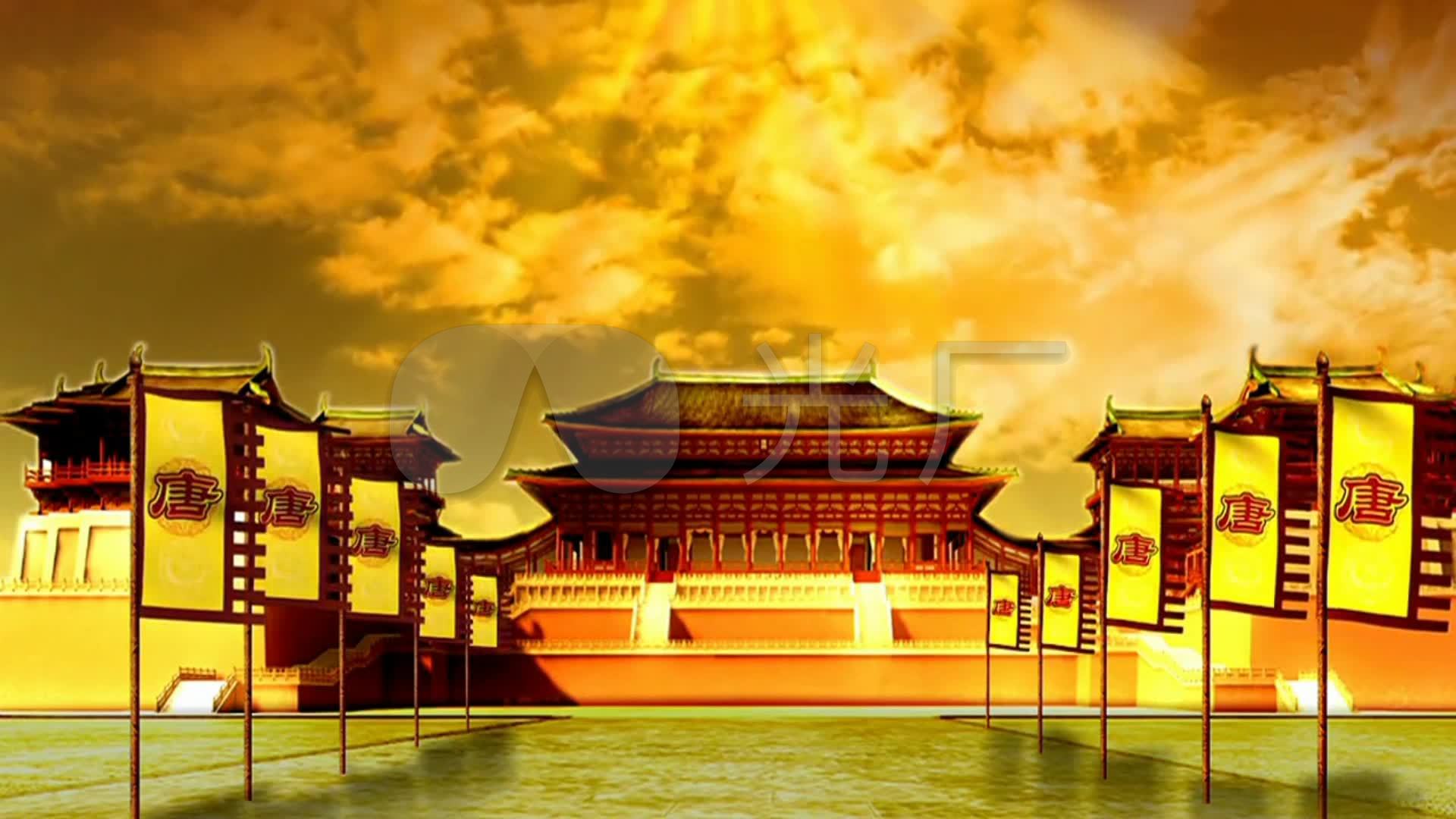 大唐宫廷仿唐朝戏曲舞蹈背景_1920x1080_高清视频素材